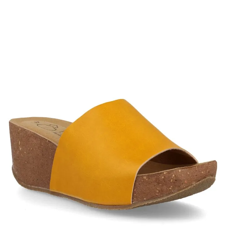 Escarpins compensés végan en simili cuir de maïs Rossella Femme | Ocre