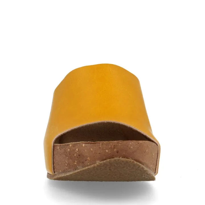 Escarpins compensés végan en simili cuir de maïs Rossella Femme | Ocre