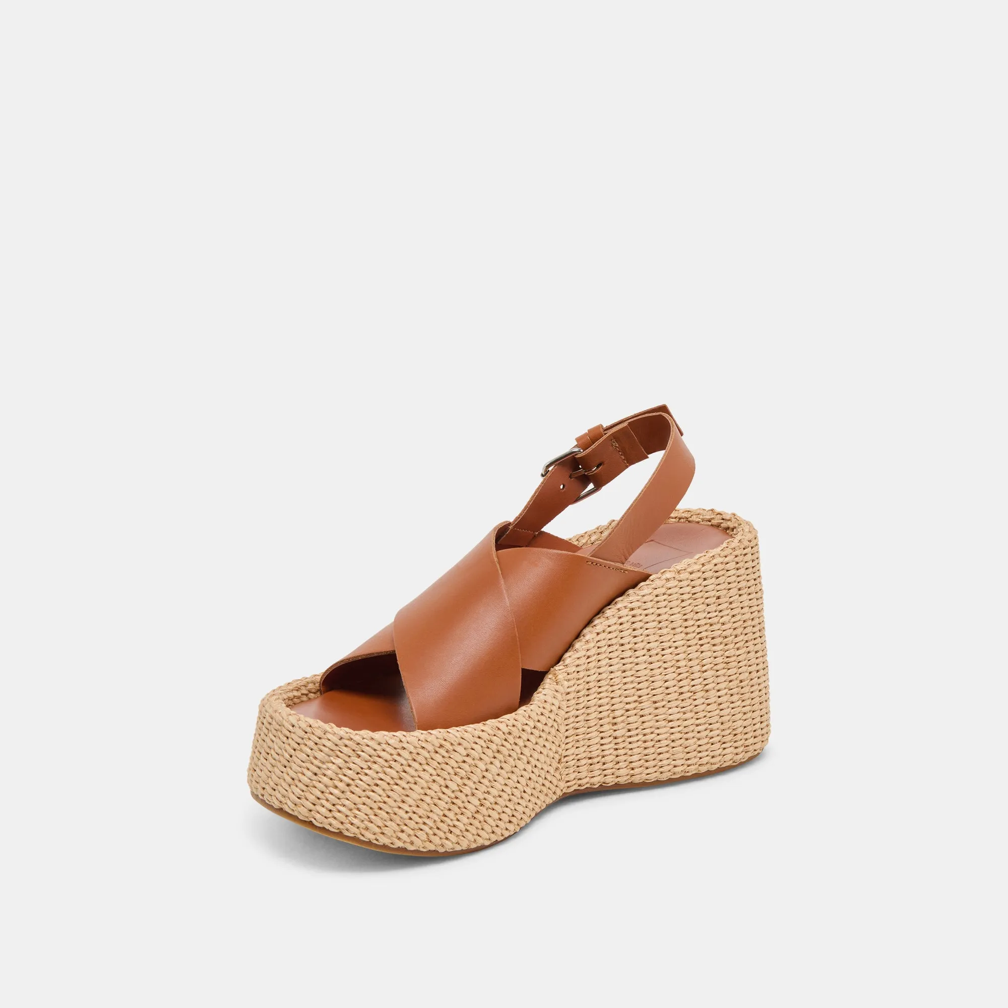 SKYLAR WEDGES CUIR MARRON