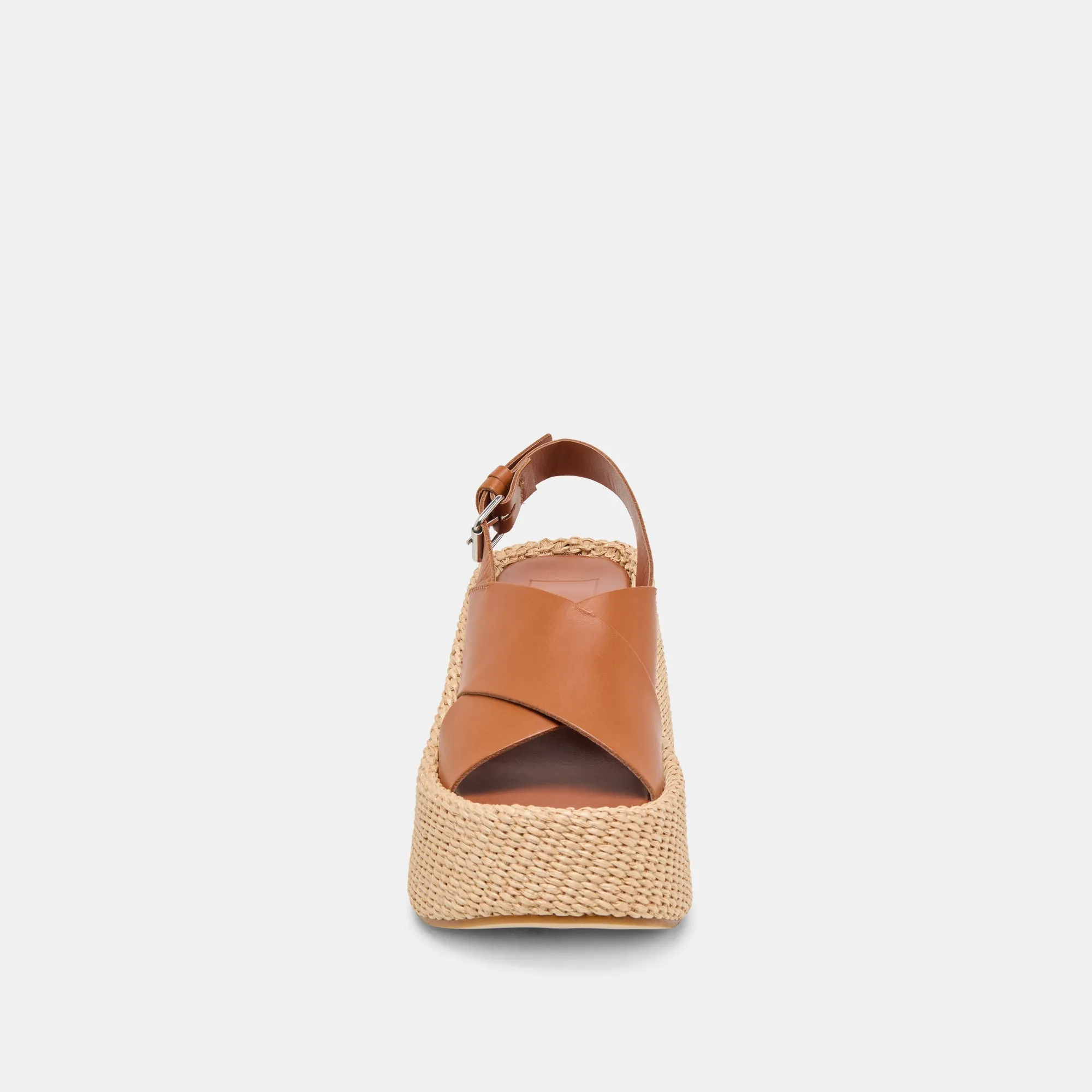 SKYLAR WEDGES CUIR MARRON