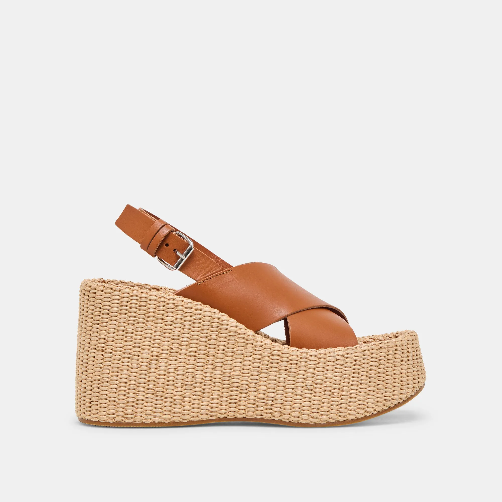 SKYLAR WEDGES CUIR MARRON