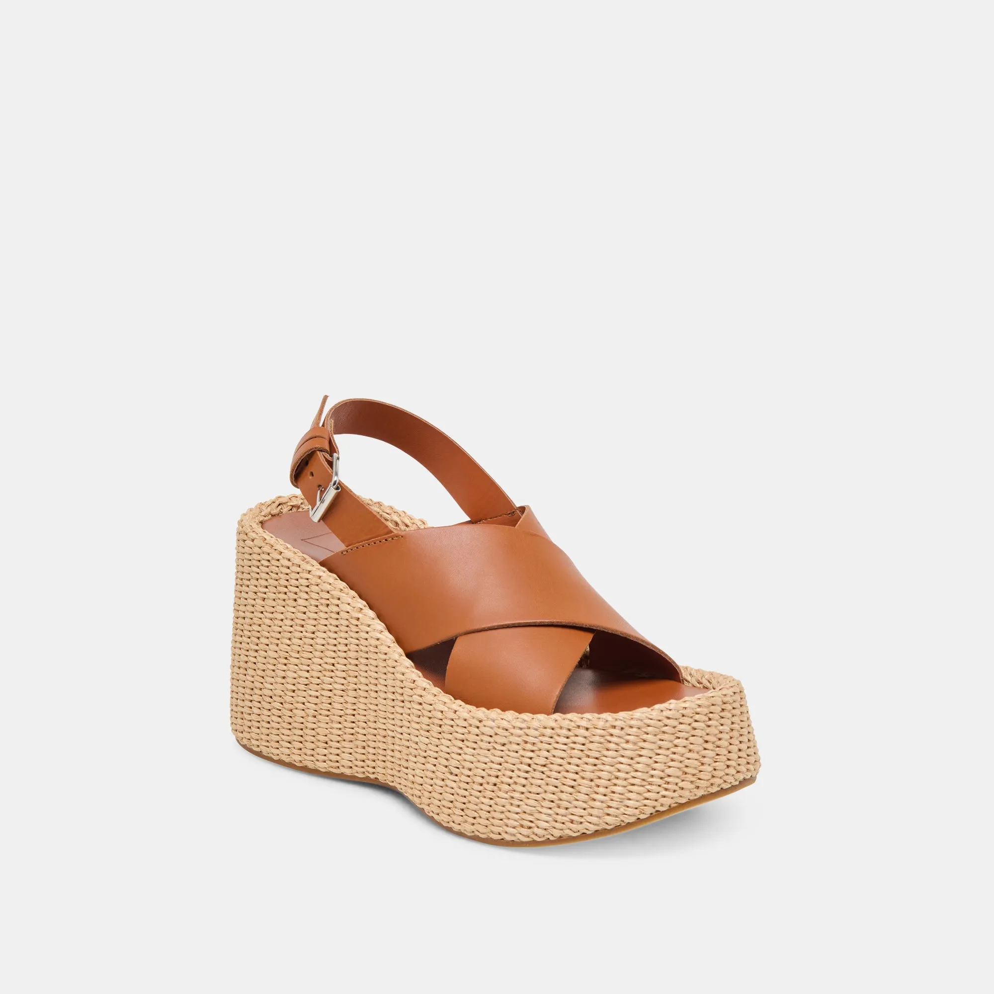 SKYLAR WEDGES CUIR MARRON