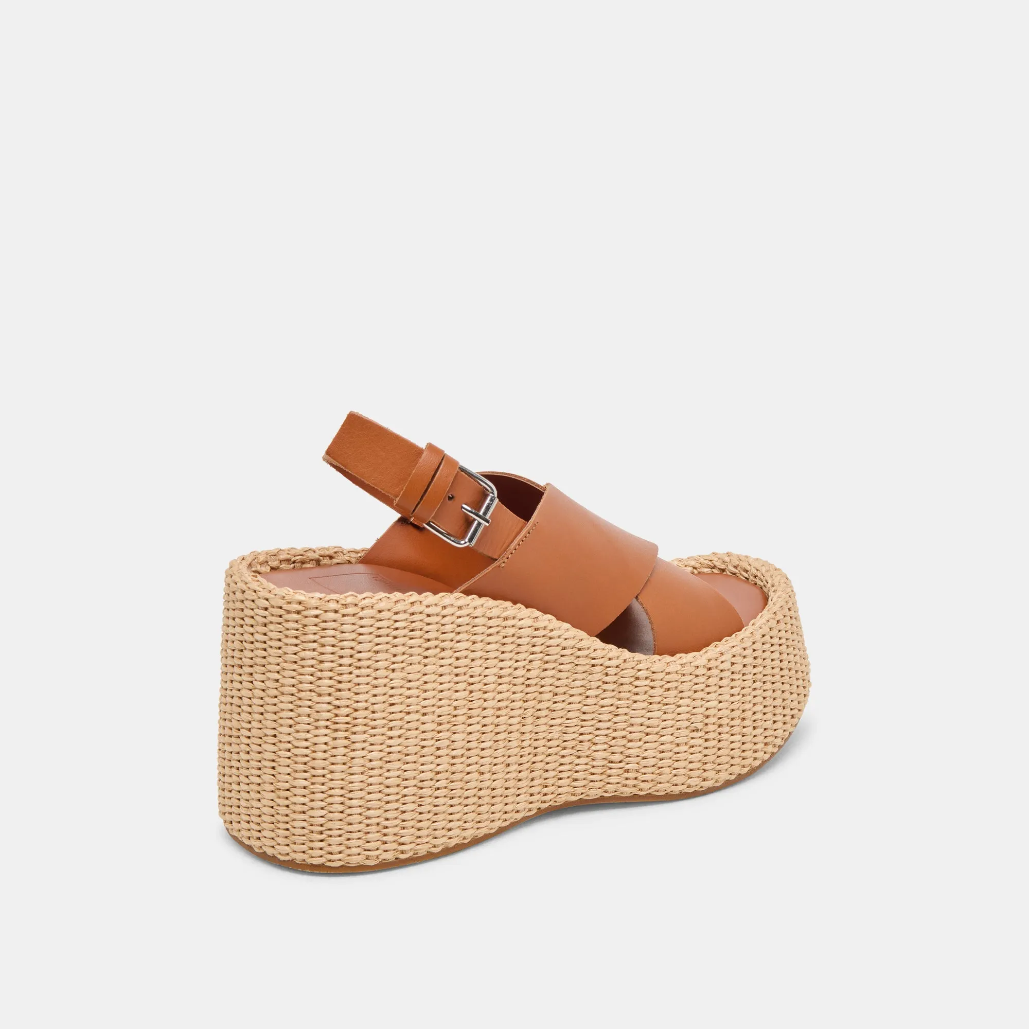 SKYLAR WEDGES CUIR MARRON