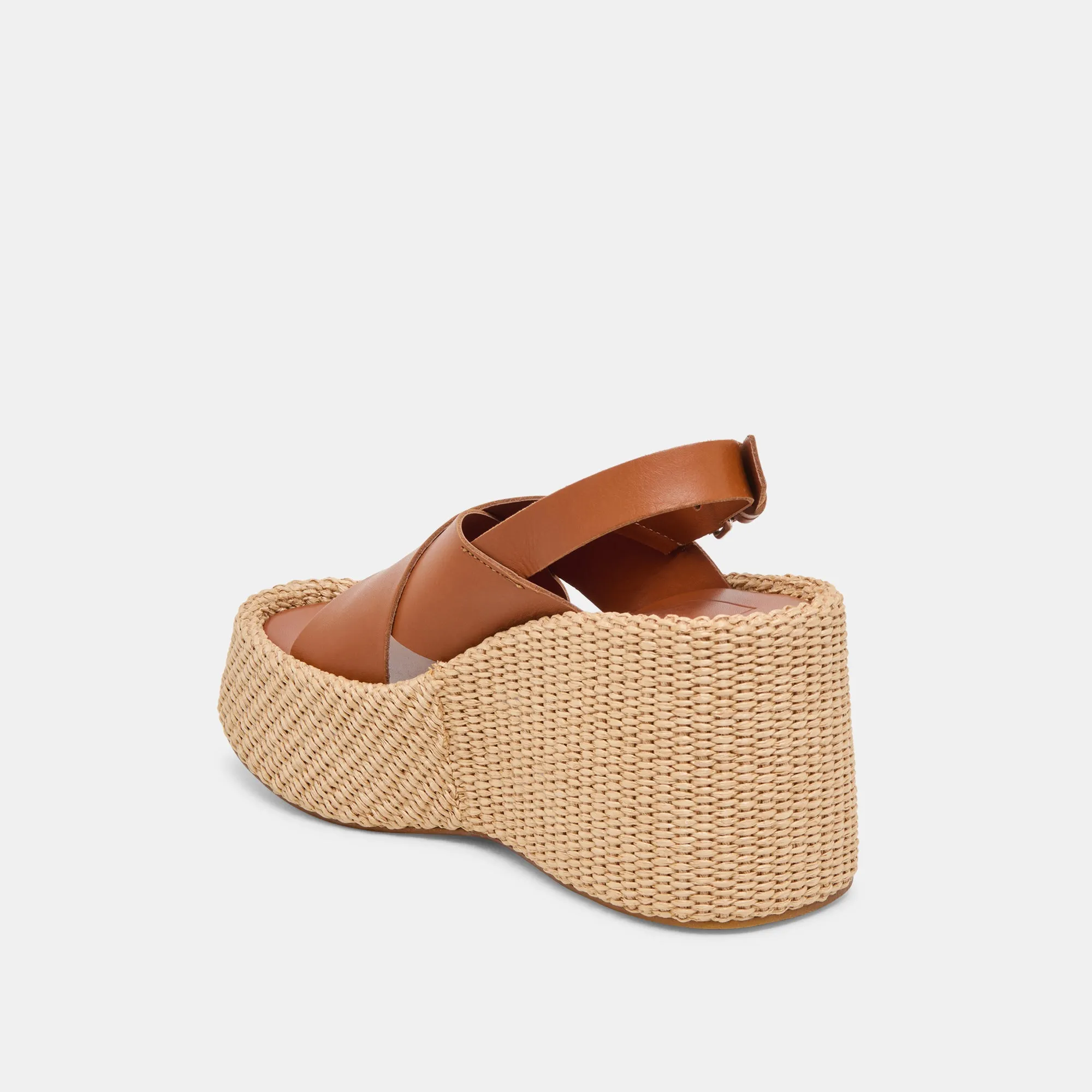 SKYLAR WEDGES CUIR MARRON
