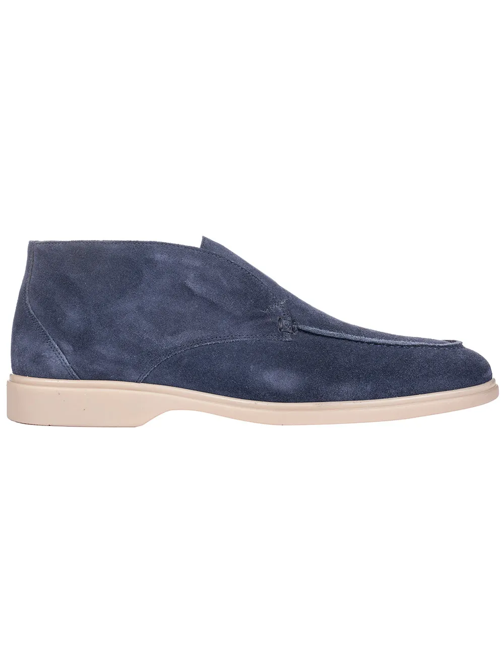 Bottes Suède à la Cheville Bleu Marine