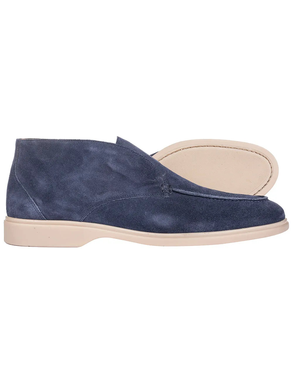 Bottes Suède à la Cheville Bleu Marine