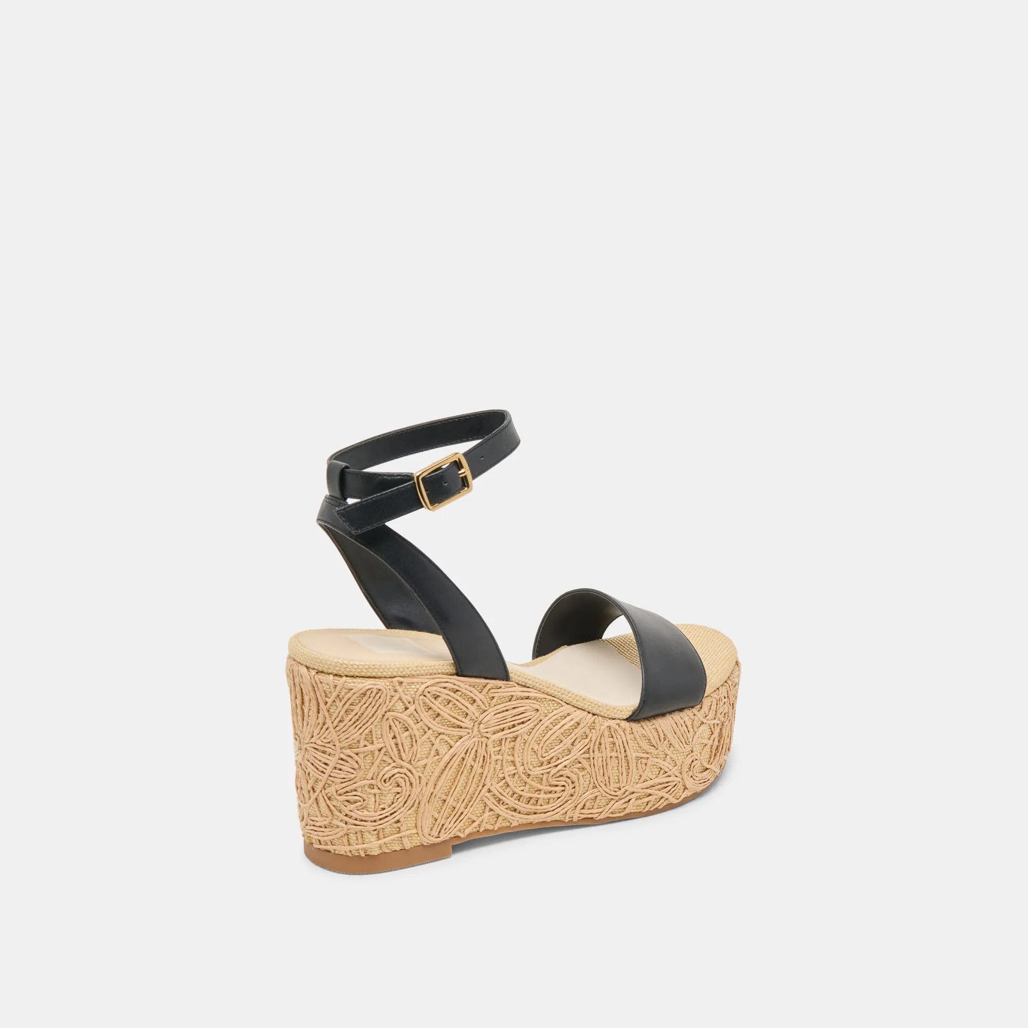 TALISA WEDGES EN CUIR NOIR