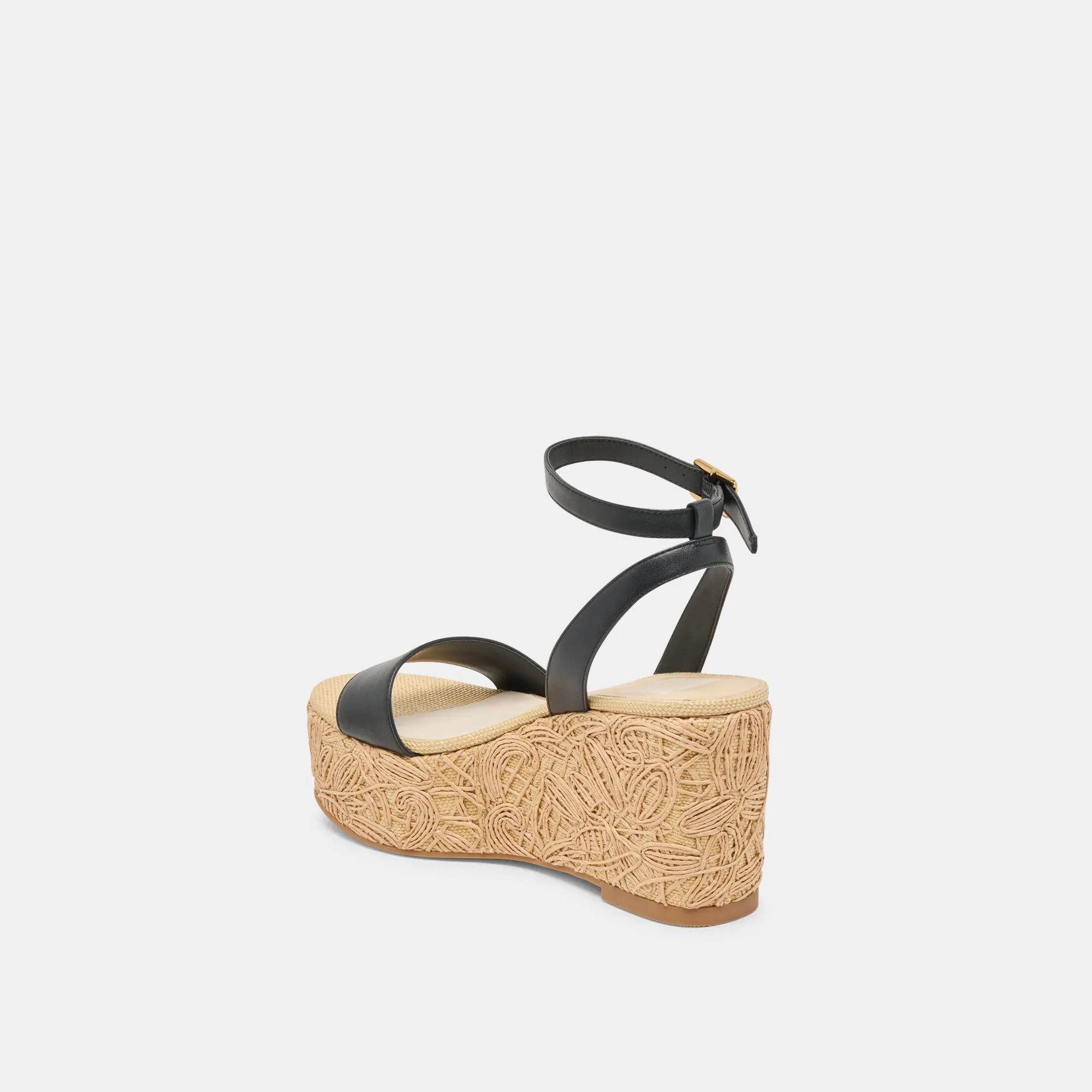 TALISA WEDGES EN CUIR NOIR