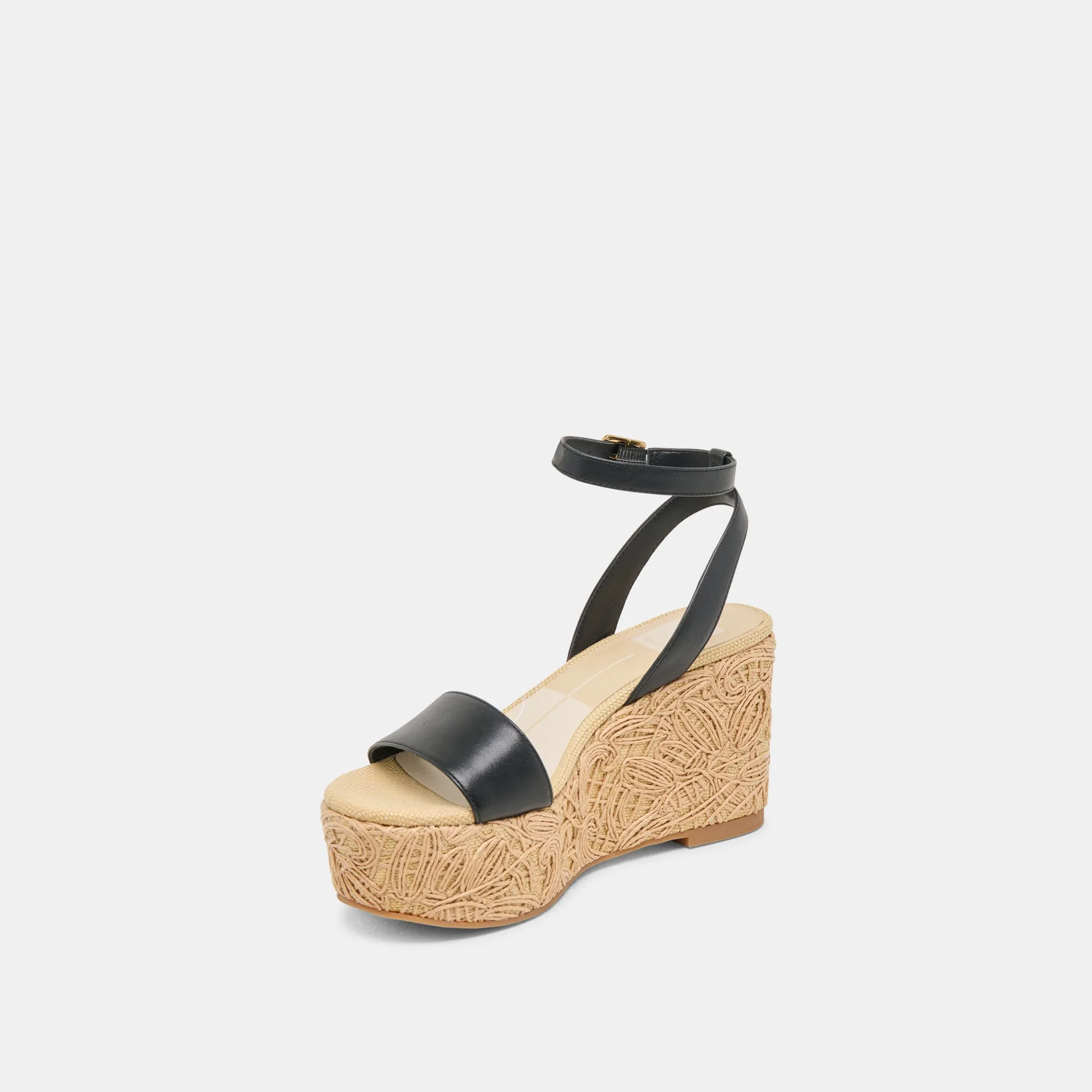 TALISA WEDGES EN CUIR NOIR