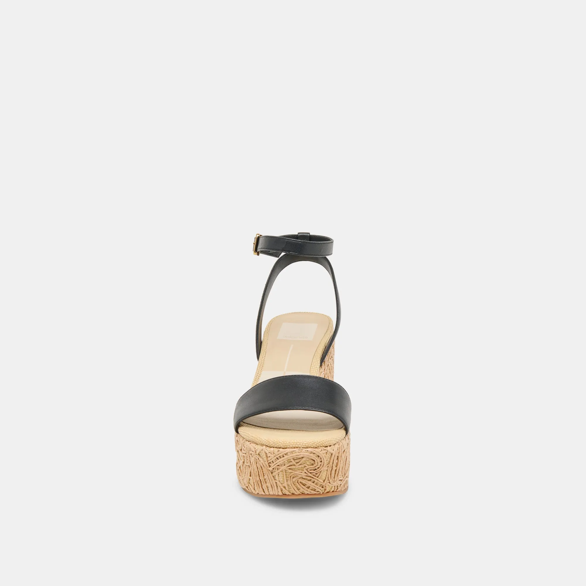 TALISA WEDGES EN CUIR NOIR