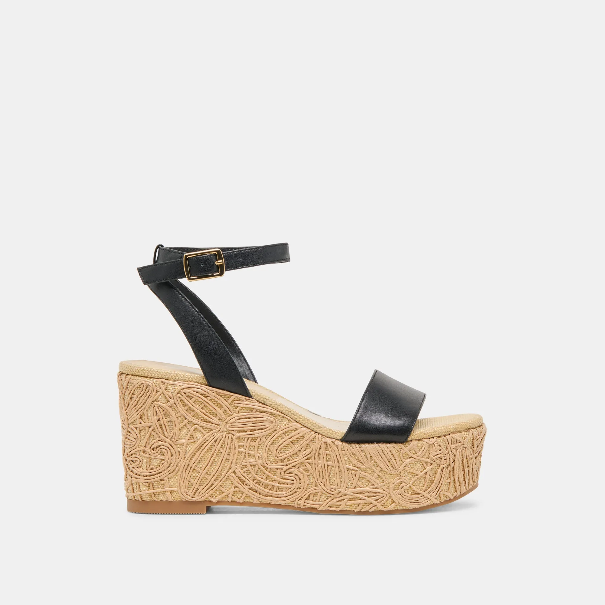 TALISA WEDGES EN CUIR NOIR