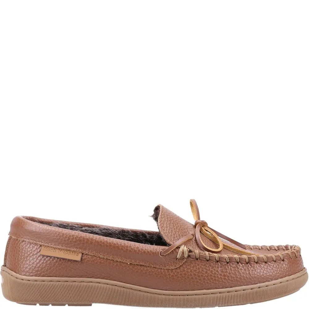 Pantoufles en cuir Tan Ace