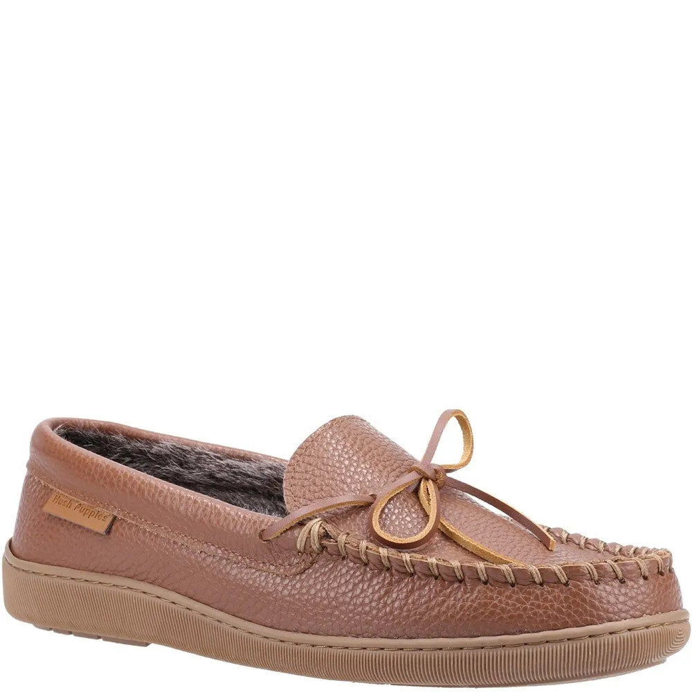 Pantoufles en cuir Tan Ace
