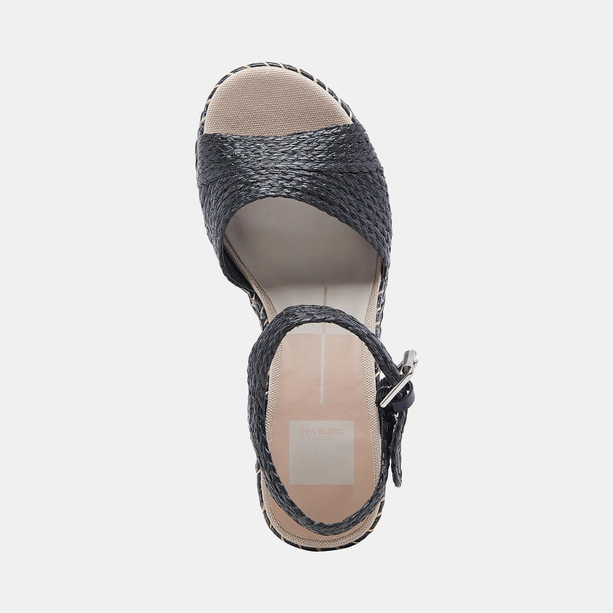 TIAGO WEDGES EN RAFFIA NOIR