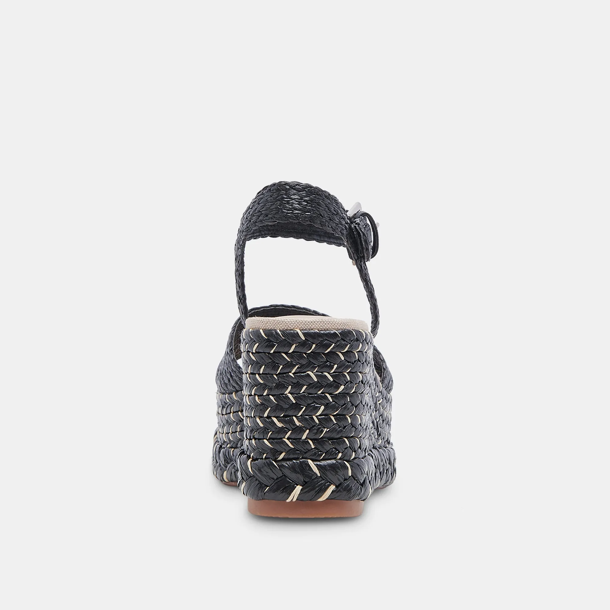 TIAGO WEDGES EN RAFFIA NOIR