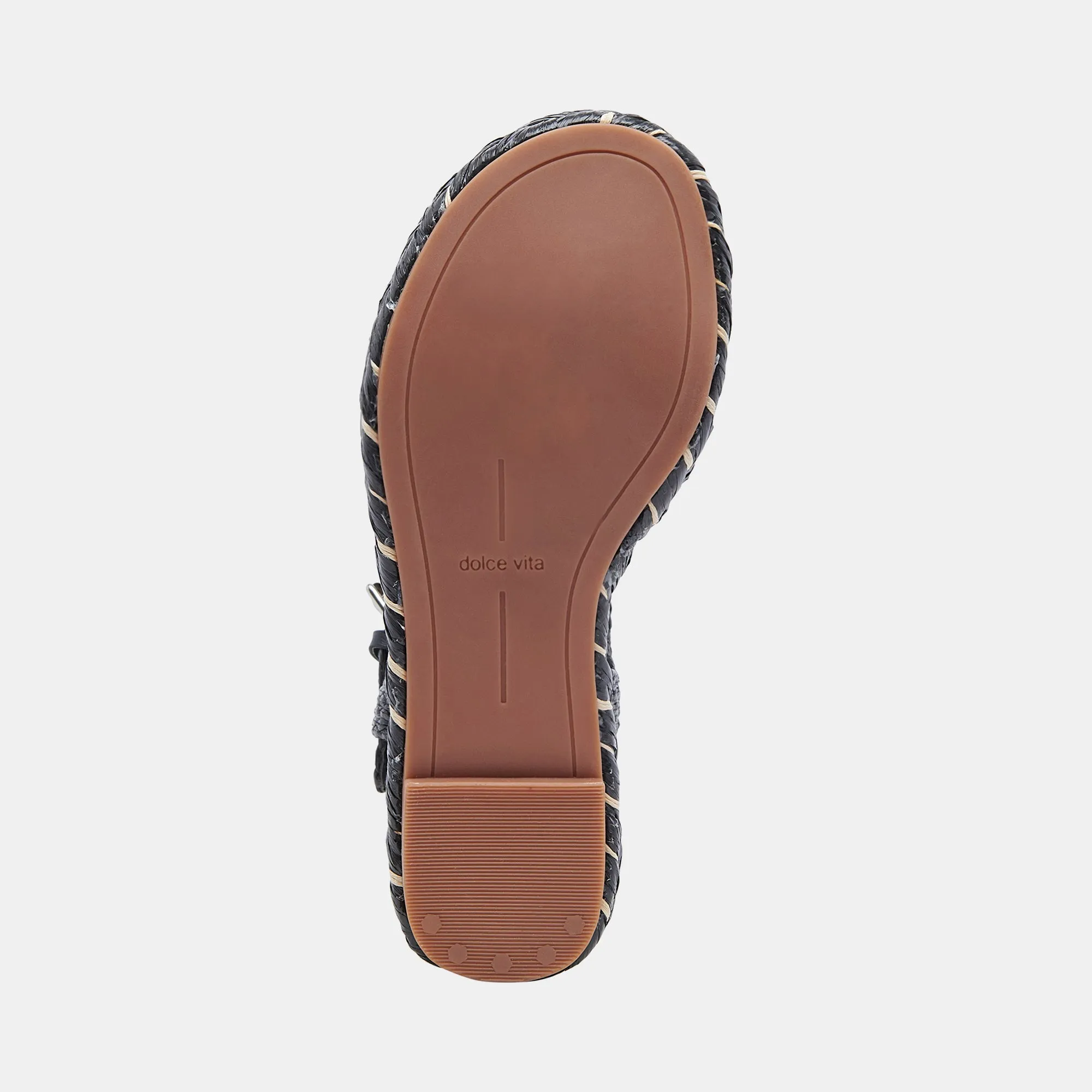 TIAGO WEDGES EN RAFFIA NOIR