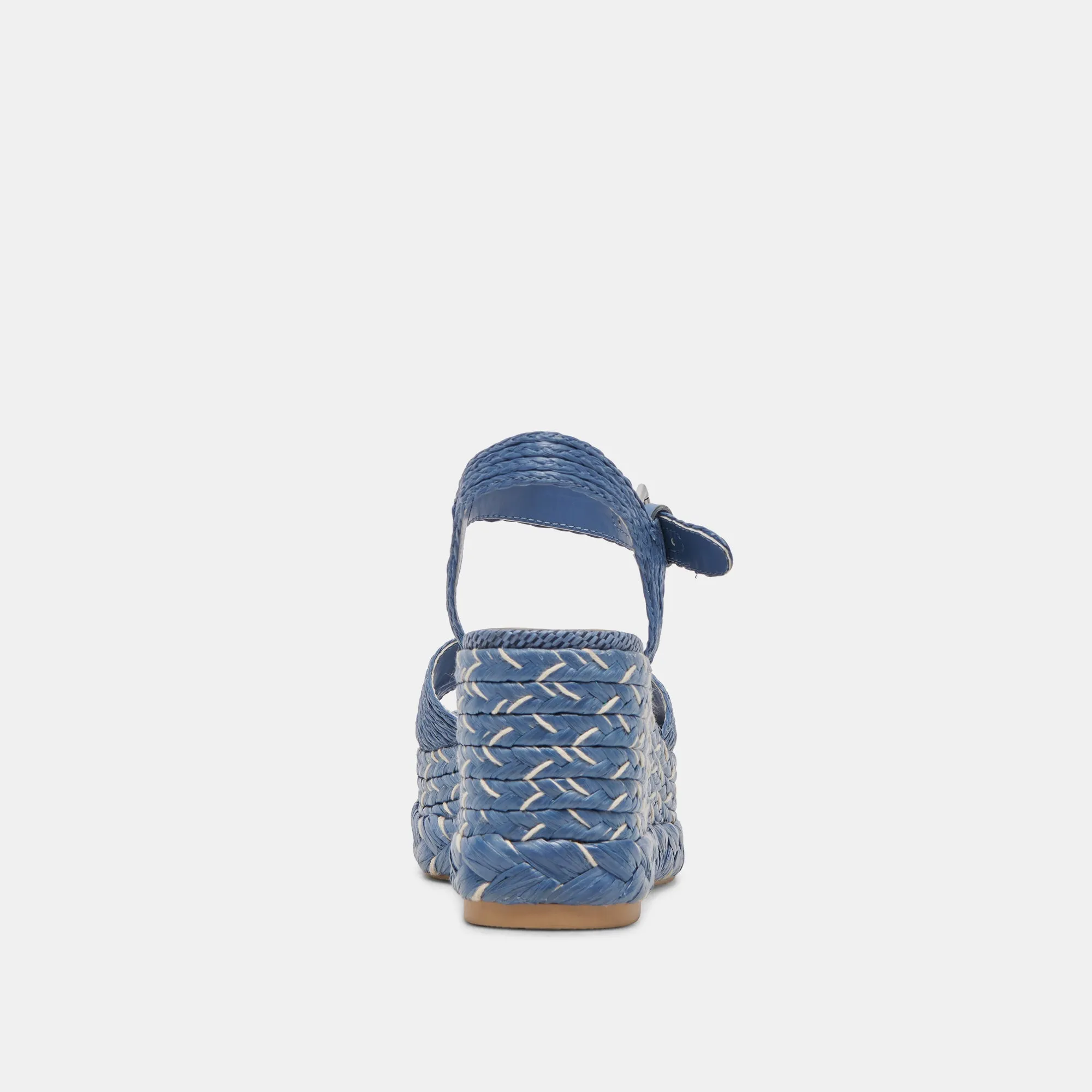 TIAGO WEDGES EN RAFFIA BLEU