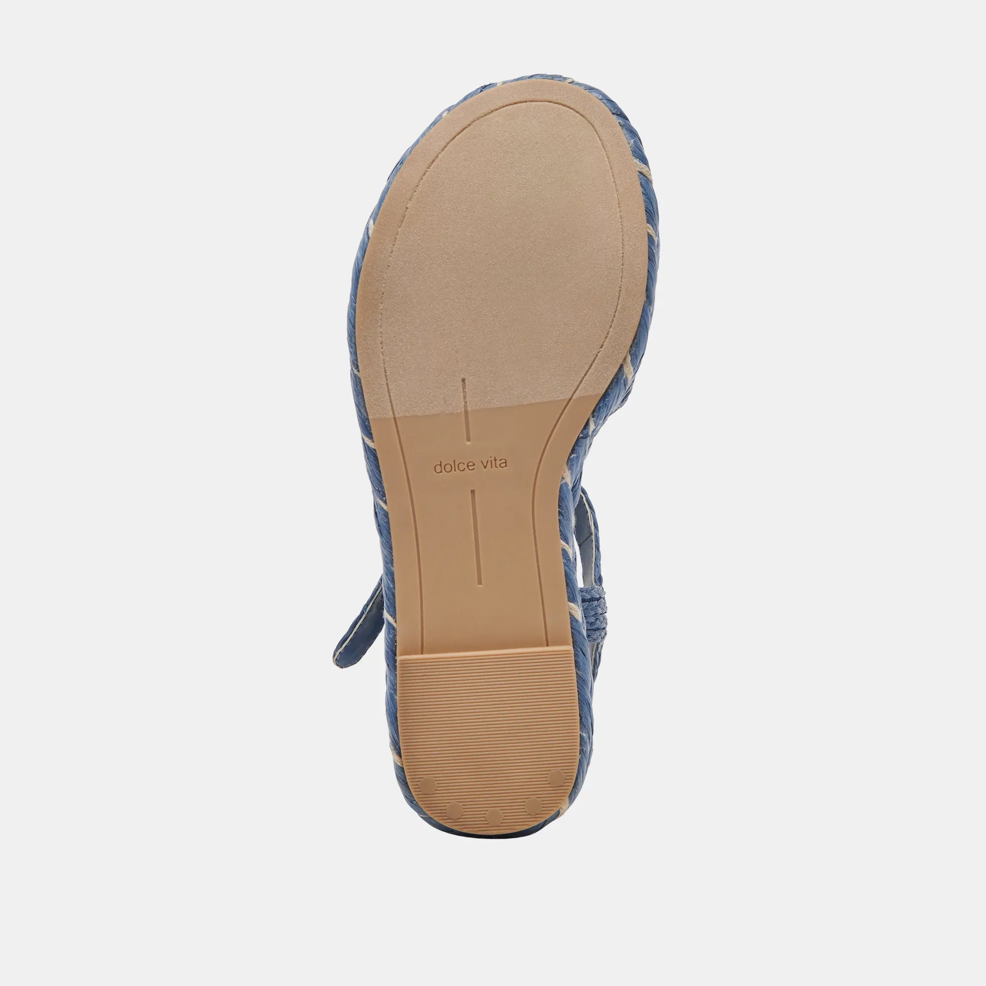 TIAGO WEDGES EN RAFFIA BLEU