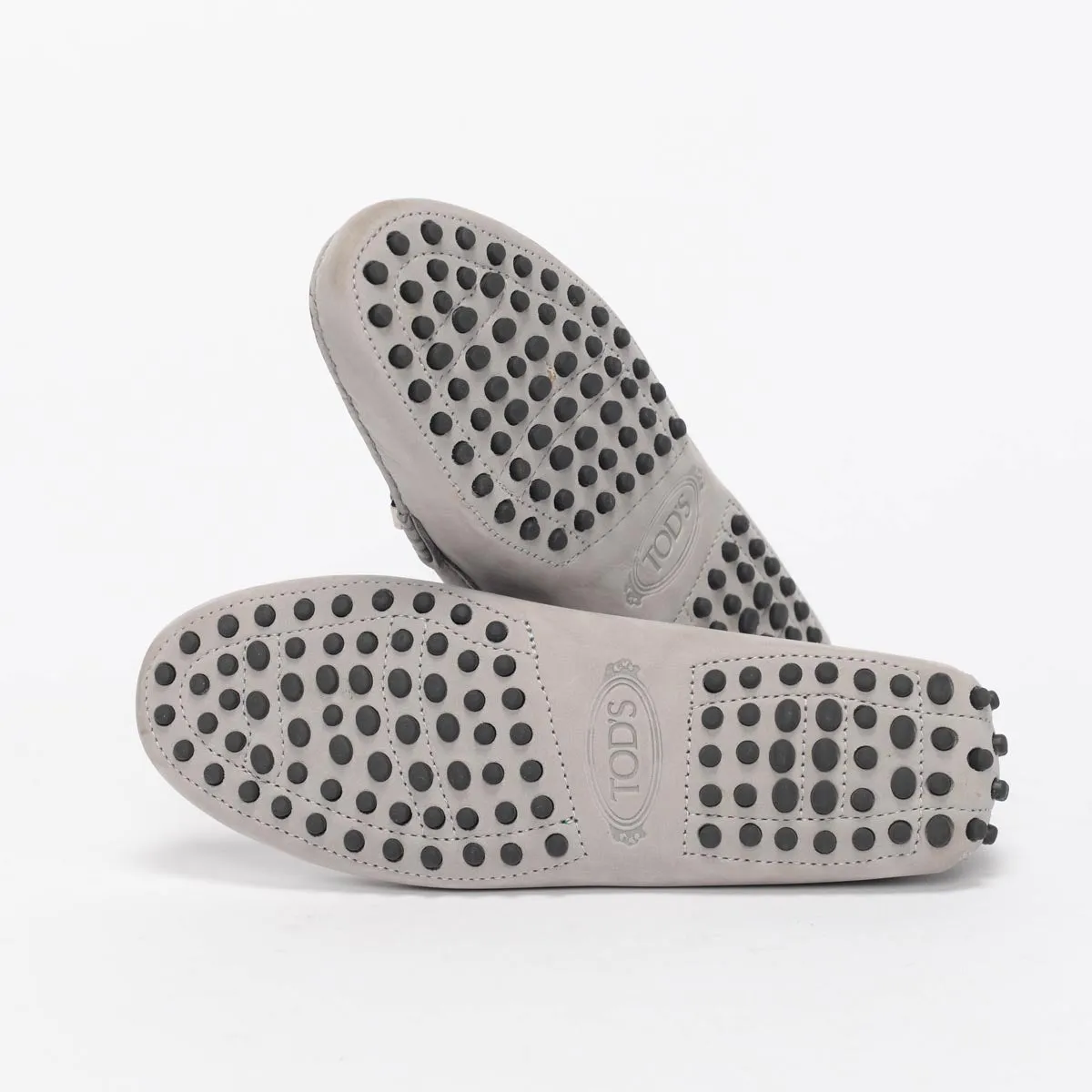 Tod's Mocassins plats Gommini en daim gris taille 34