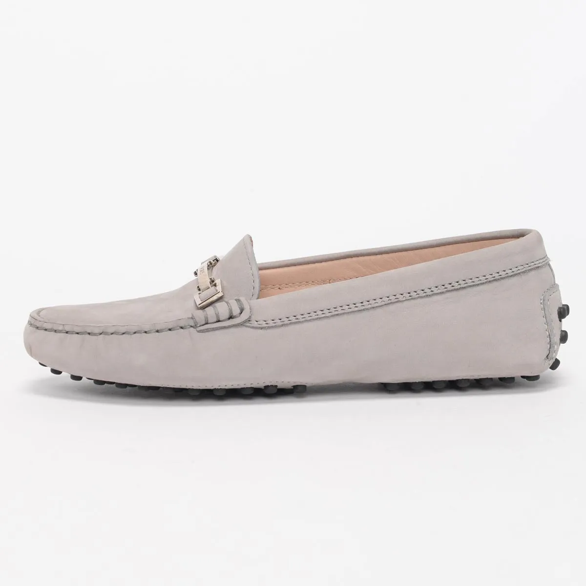 Tod's Mocassins plats Gommini en daim gris taille 34