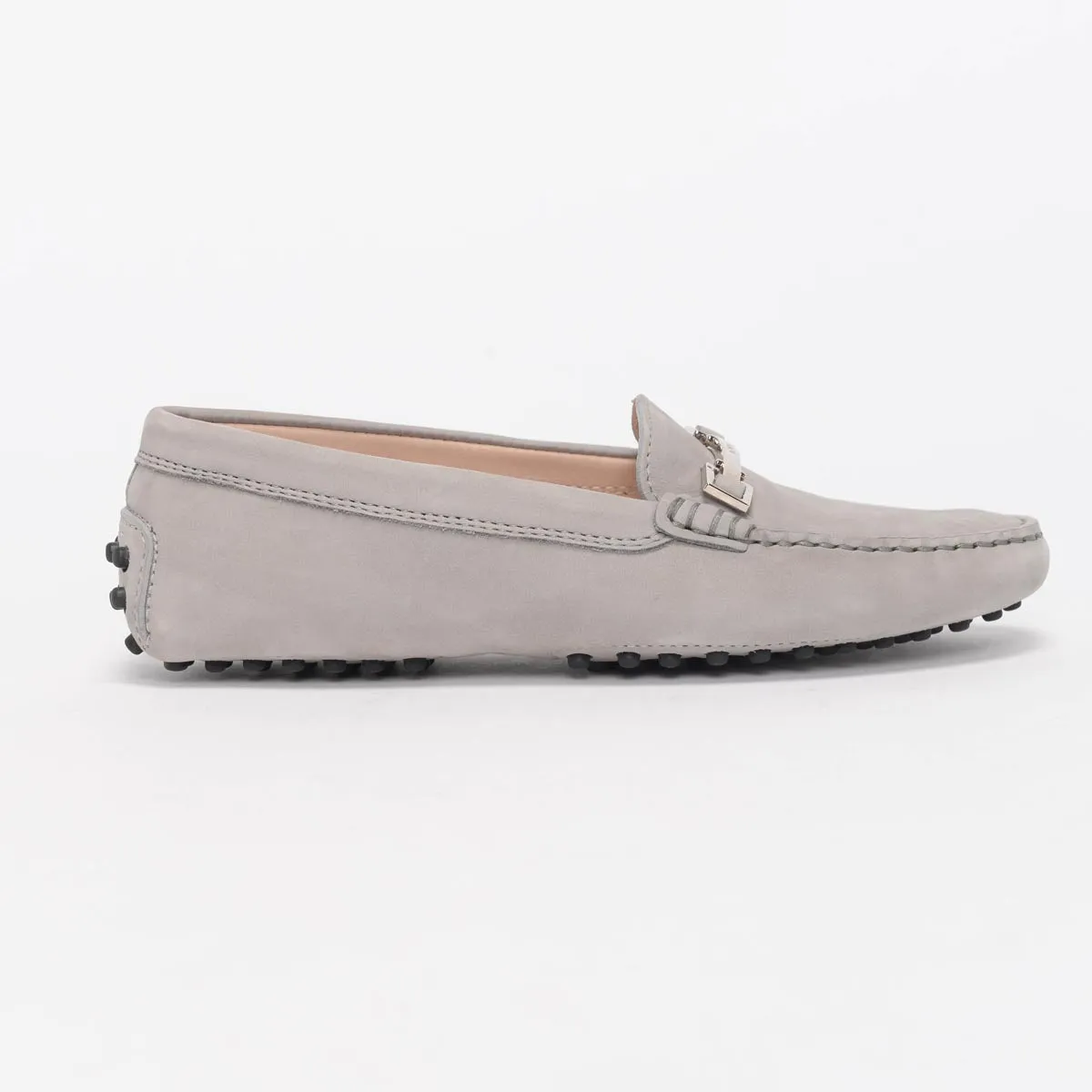 Tod's Mocassins plats Gommini en daim gris taille 34
