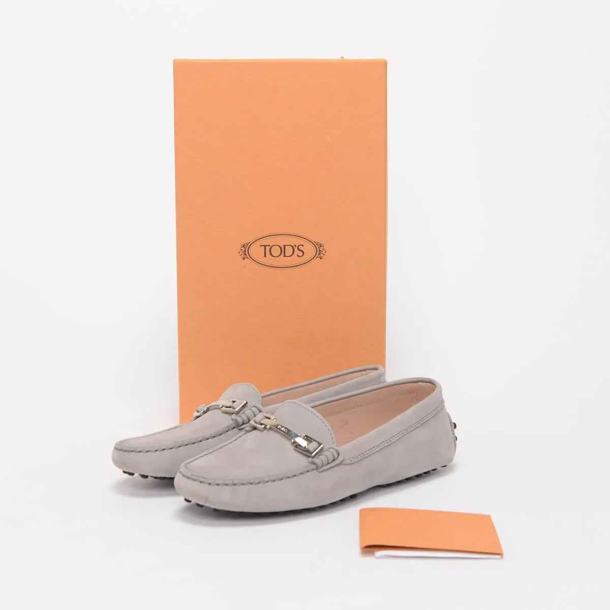 Tod's Mocassins plats Gommini en daim gris taille 34