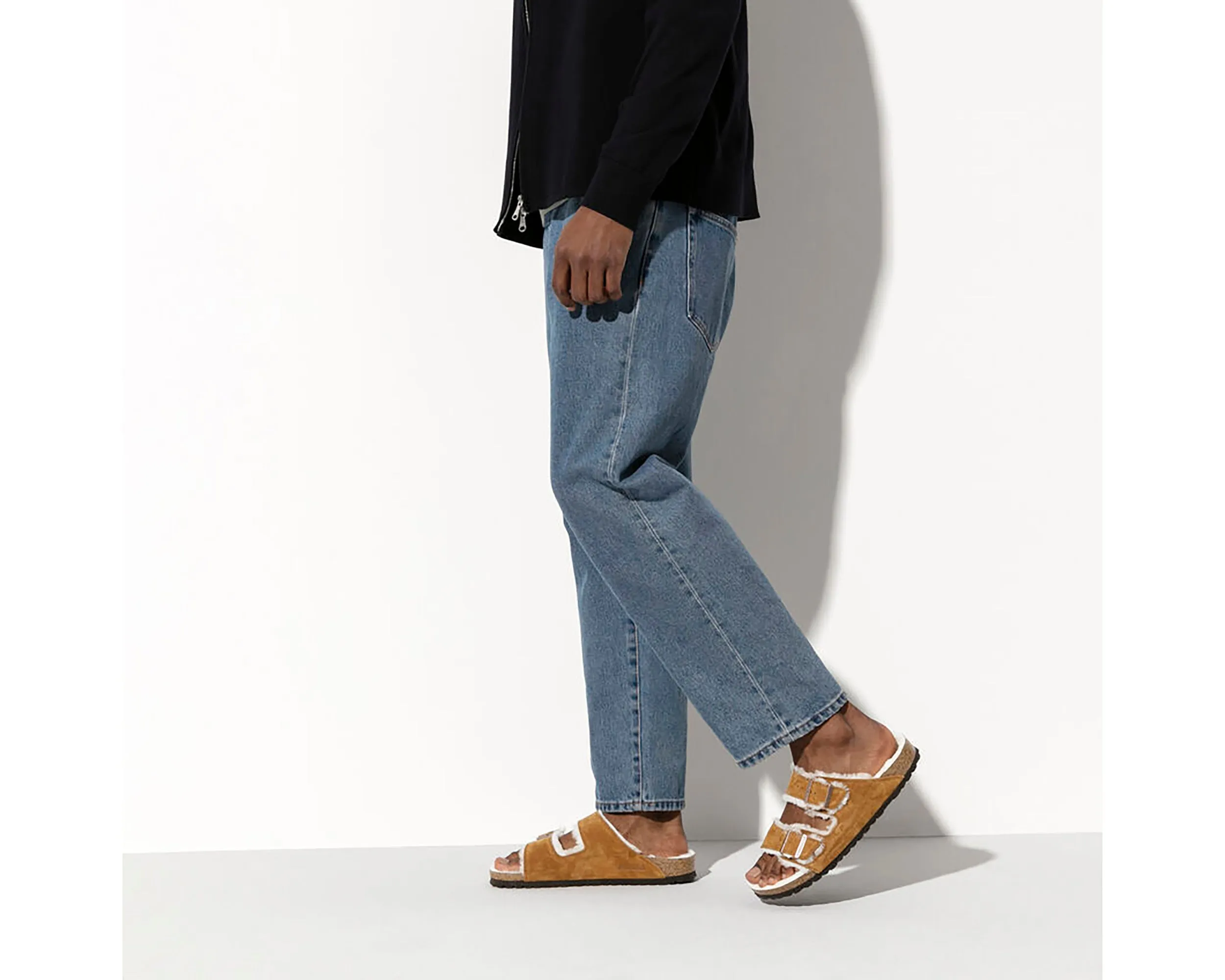 Arizona en daim et cuir avec doublure en shearling (largeur généreuse) - Unisexe