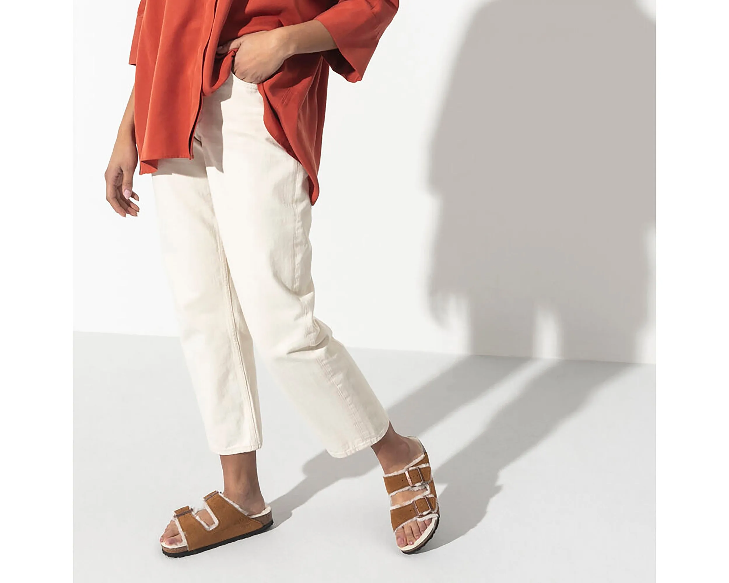 Arizona en daim et cuir avec doublure en shearling (largeur généreuse) - Unisexe
