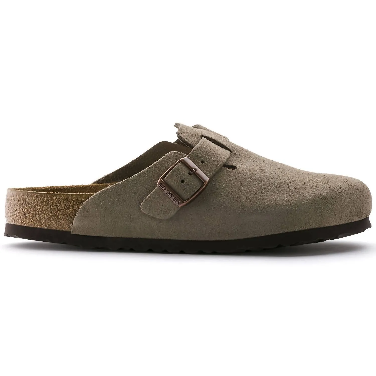 Chaussons unisexes Boston en daim avec semelle souple - Largeur standard/large en taupe
