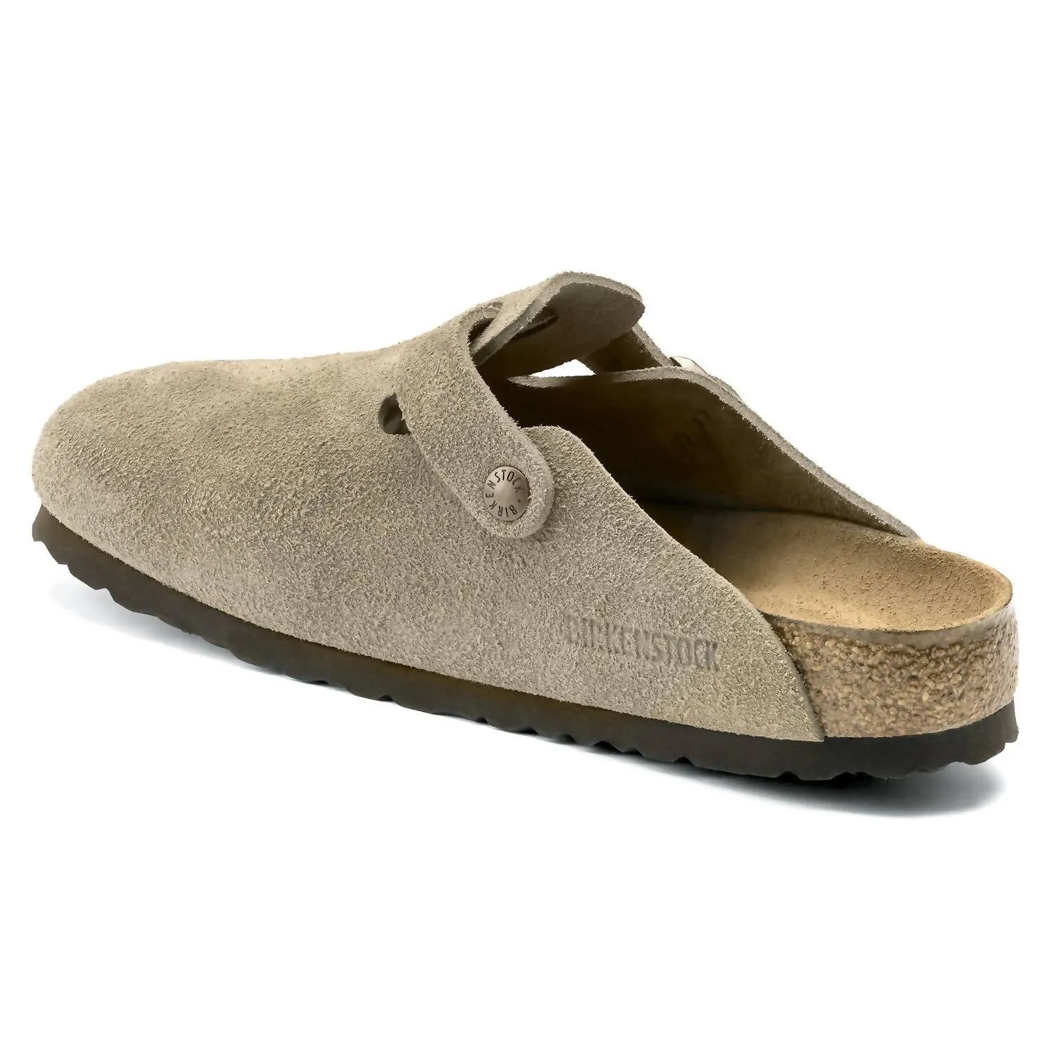 Chaussons unisexes Boston en daim avec semelle souple - Largeur standard/large en taupe