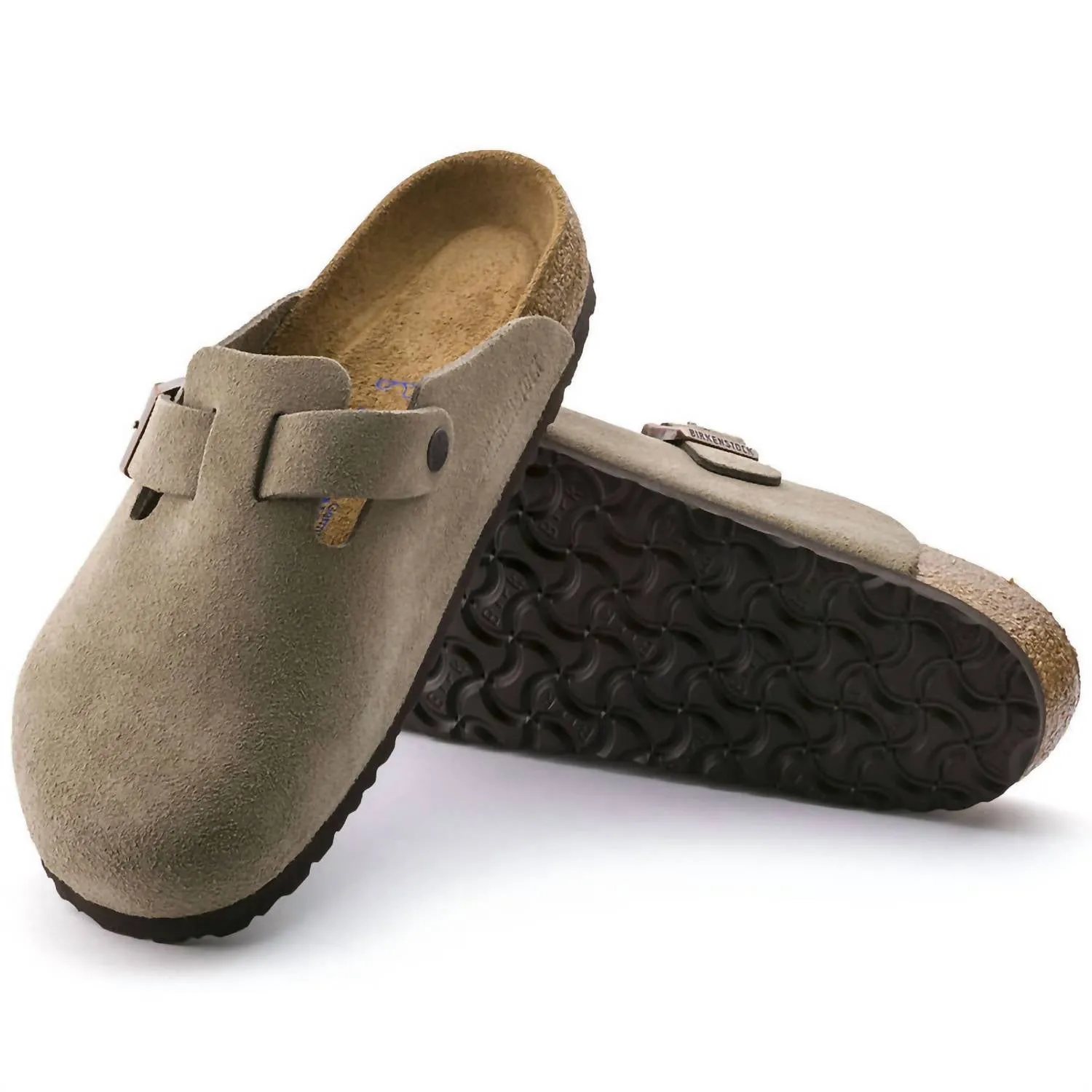 Chaussons unisexes Boston en daim avec semelle souple - Largeur standard/large en taupe