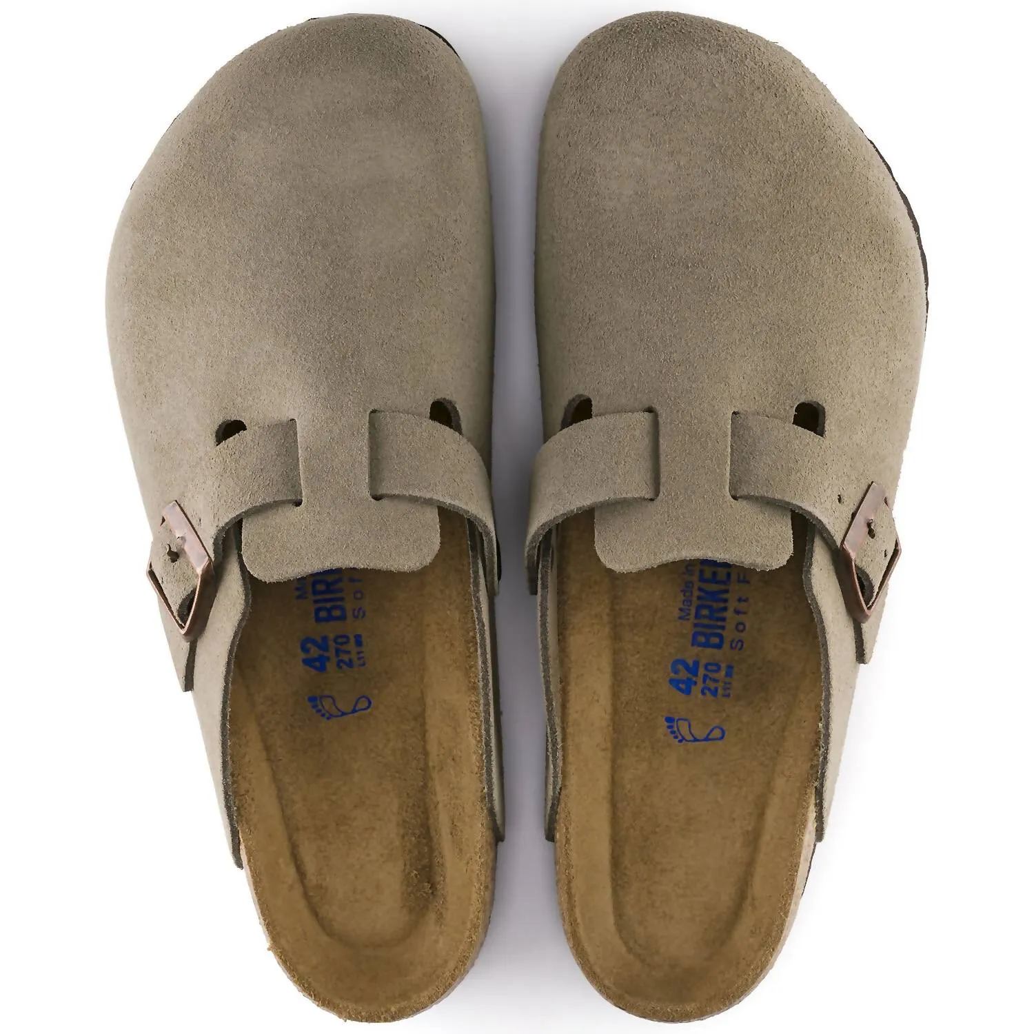 Chaussons unisexes Boston en daim avec semelle souple - Largeur standard/large en taupe