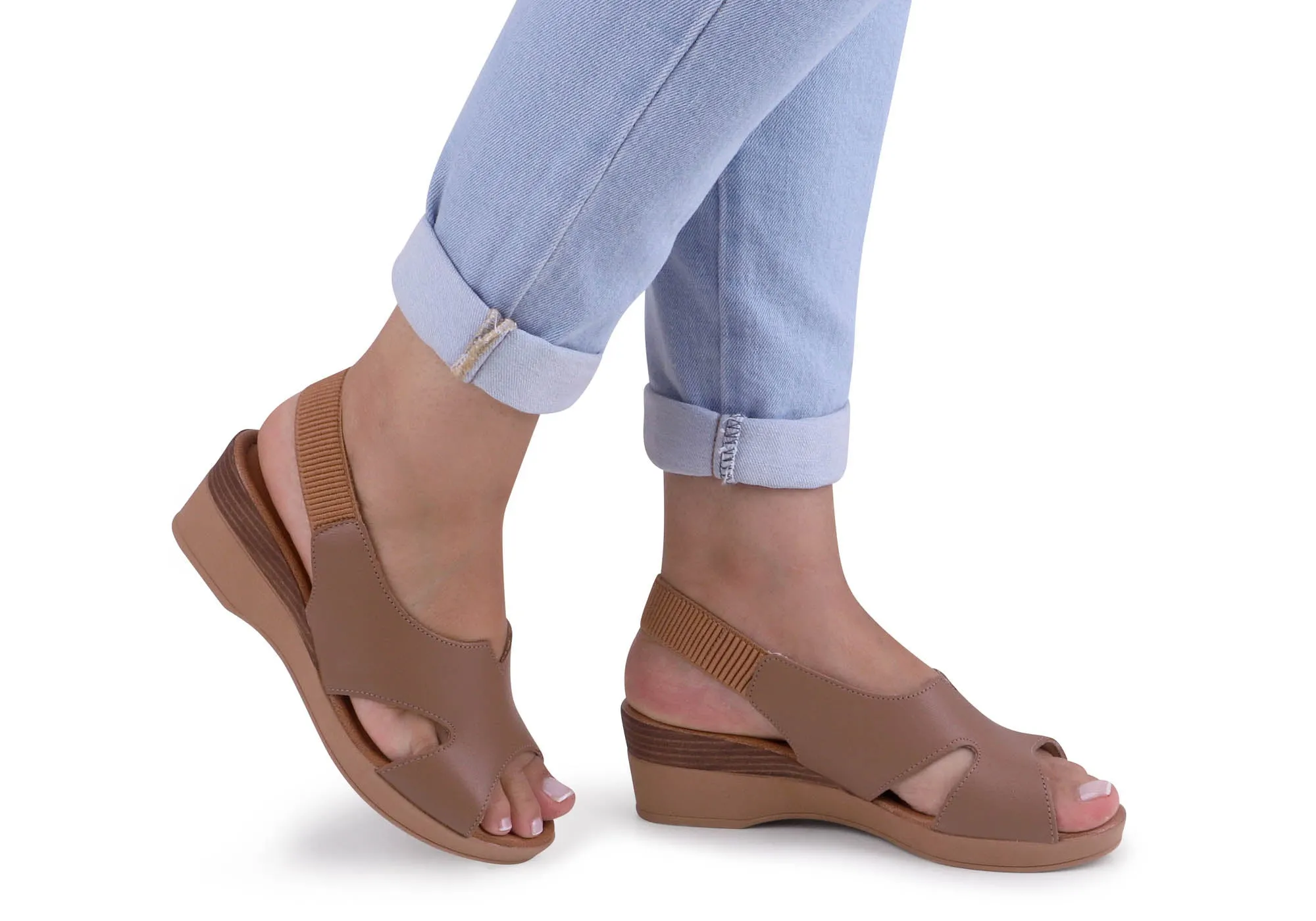 Sandales Plateforme Confort en Cuir pour Femme Usaflex Afton Fabriquées au Brésil Chaussures Usaflex