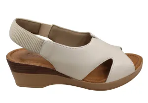 Usaflex Afton Womens Comfort Leather Platform Sandals Made In Brazil Usaflex Shoes