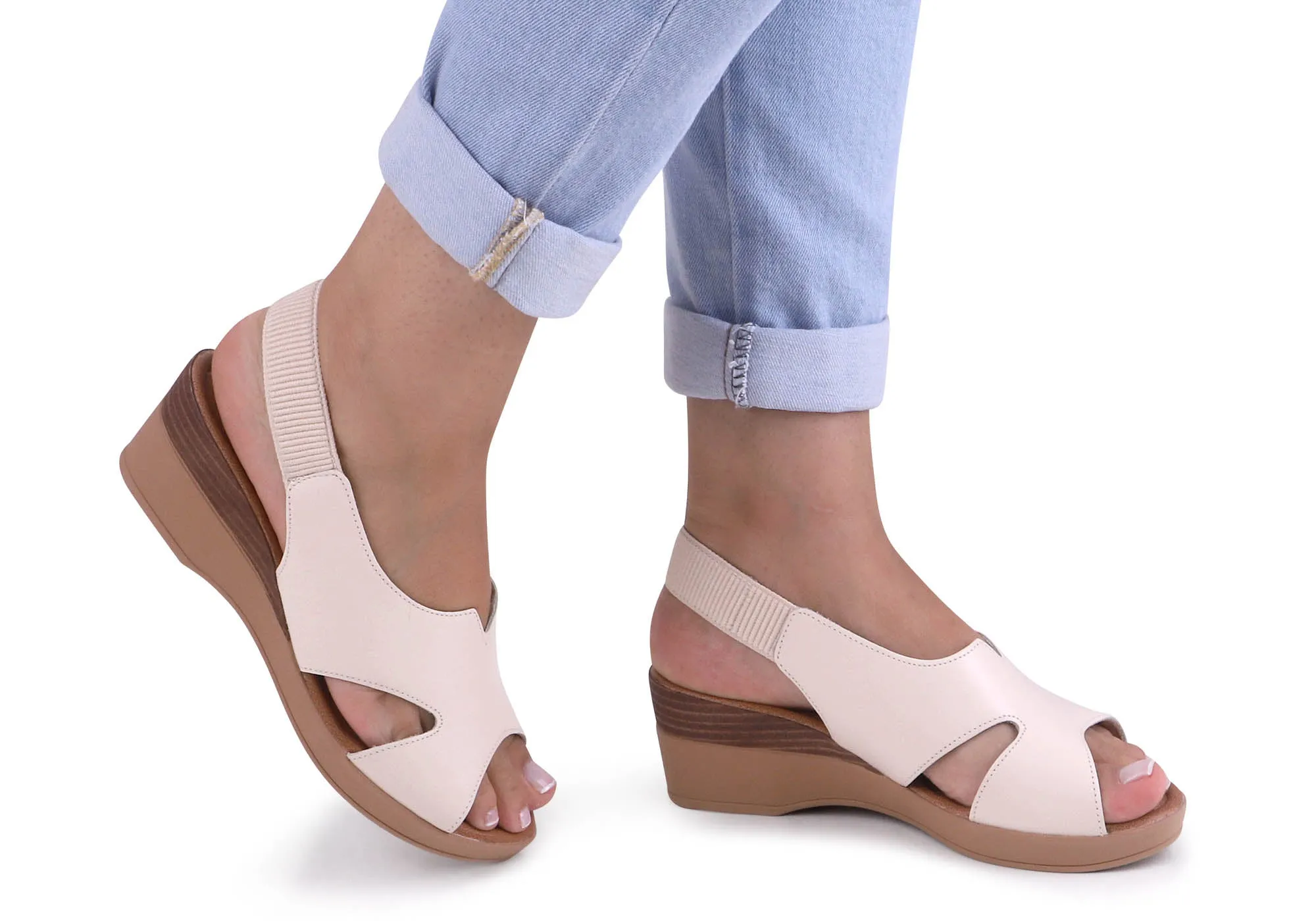 Sandales Plateforme Confort en Cuir pour Femme Usaflex Afton Fabriquées au Brésil Chaussures Usaflex