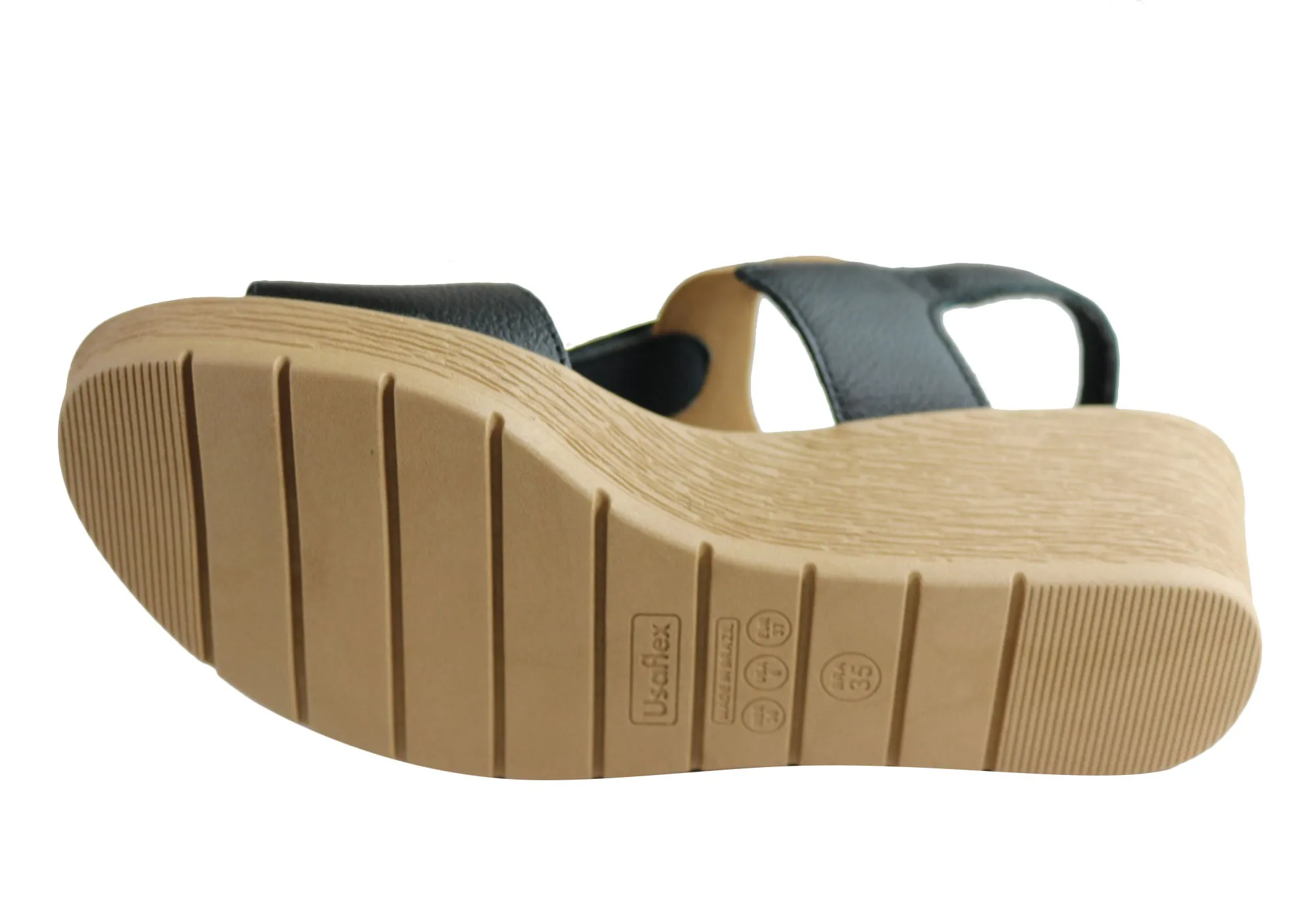 Sandales compensées confortables pour femmes Usaflex Analise avec coussin, fabriquées au Brésil, chaussures Usaflex