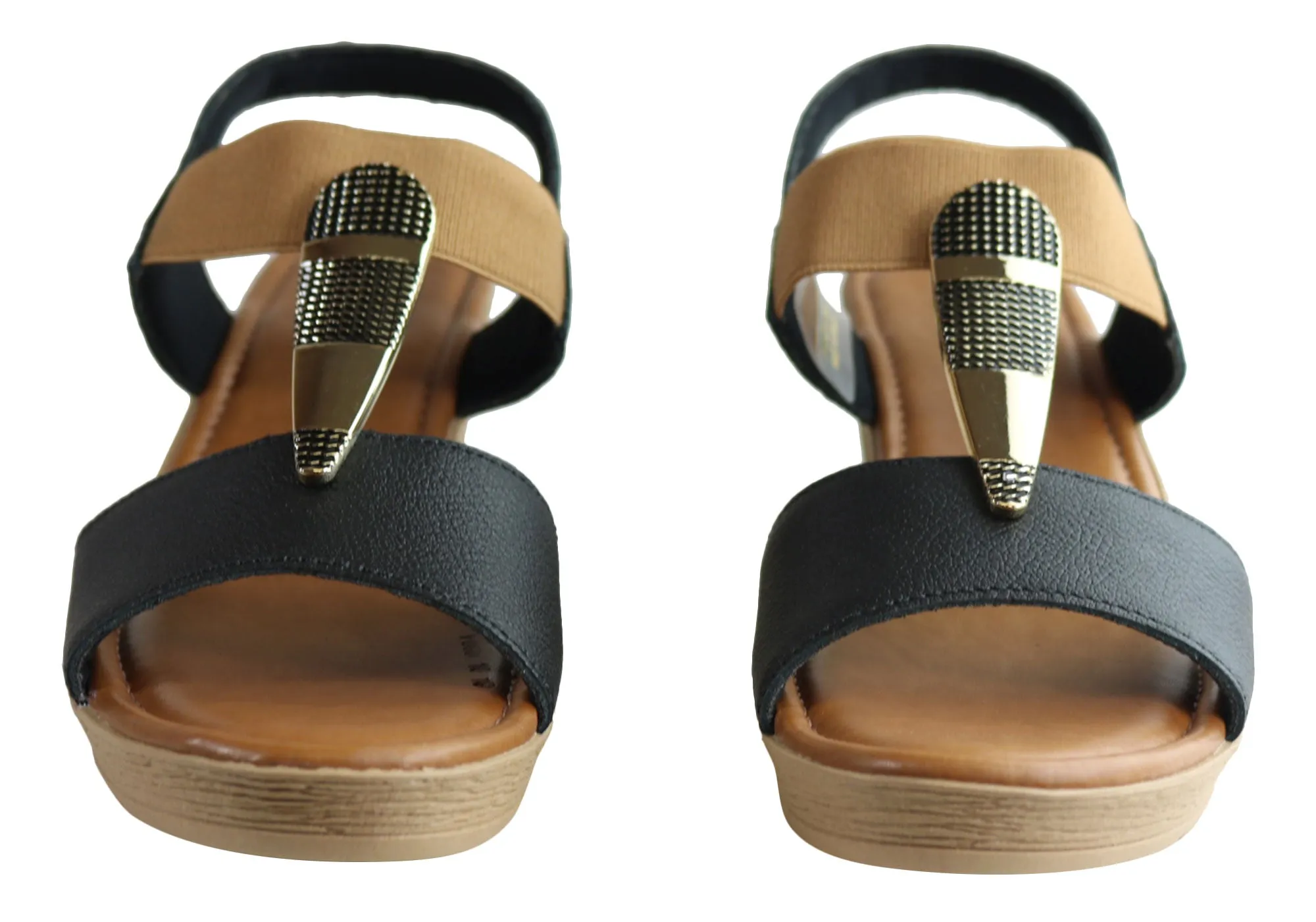 Sandales compensées confortables pour femmes Usaflex Analise avec coussin, fabriquées au Brésil, chaussures Usaflex
