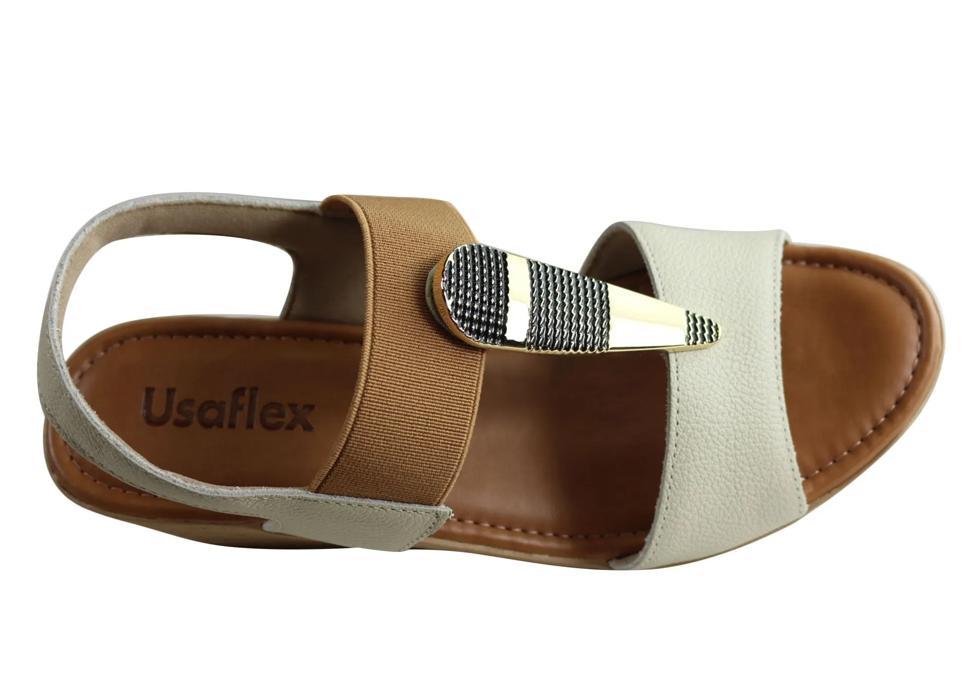Sandales compensées confortables pour femmes Usaflex Analise avec coussin, fabriquées au Brésil, chaussures Usaflex