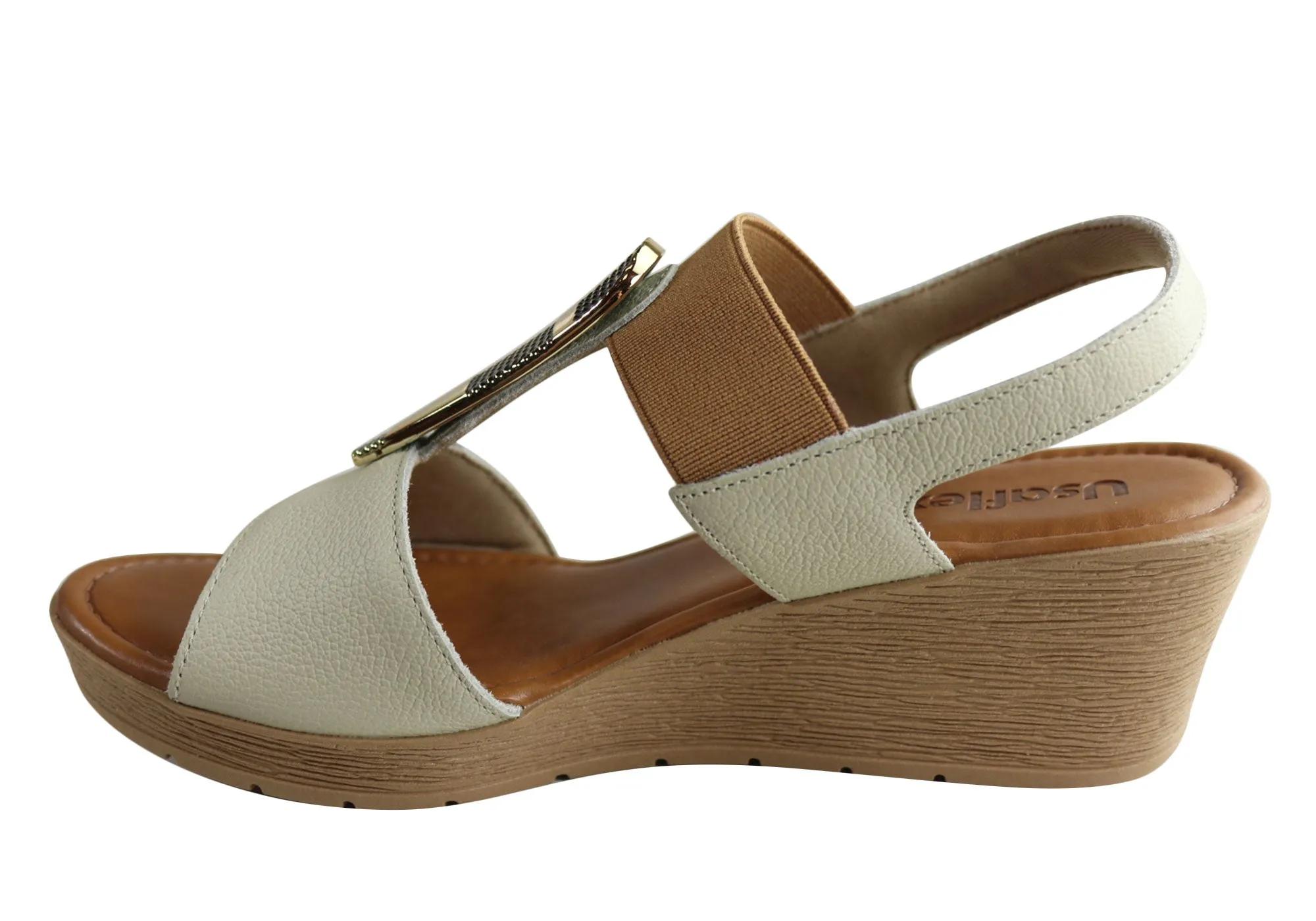 Sandales compensées confortables pour femmes Usaflex Analise avec coussin, fabriquées au Brésil, chaussures Usaflex