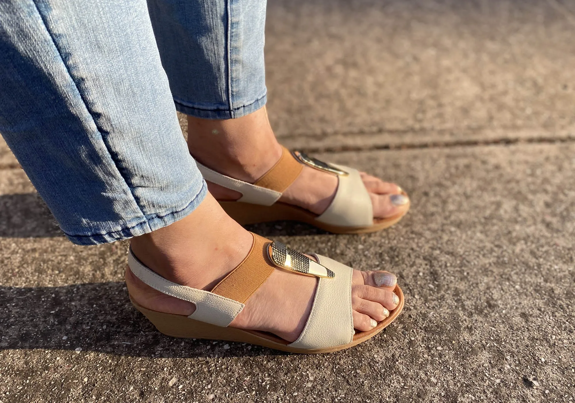 Sandales compensées confortables pour femmes Usaflex Analise avec coussin, fabriquées au Brésil, chaussures Usaflex