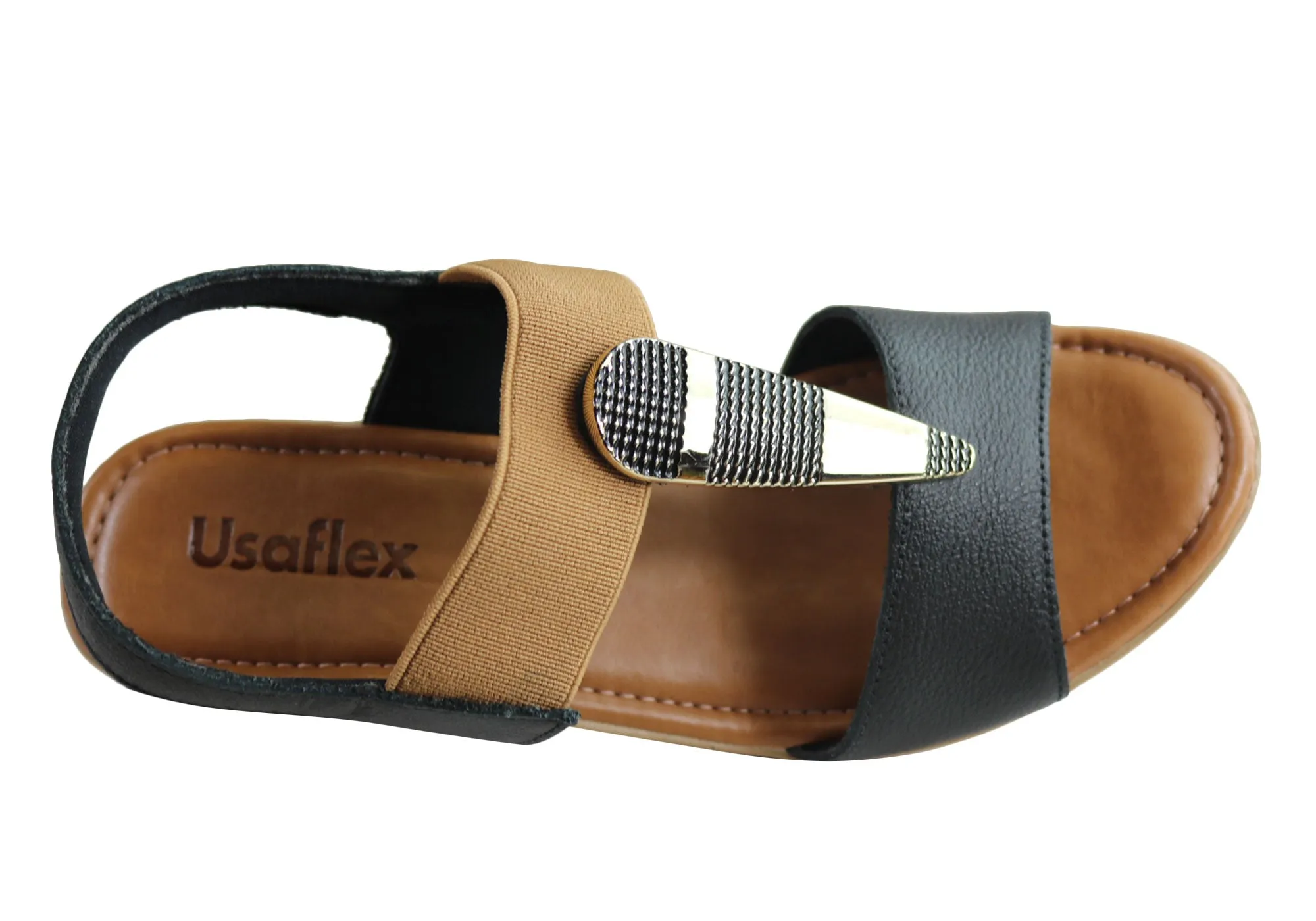 Sandales compensées confortables pour femmes Usaflex Analise avec coussin, fabriquées au Brésil, chaussures Usaflex