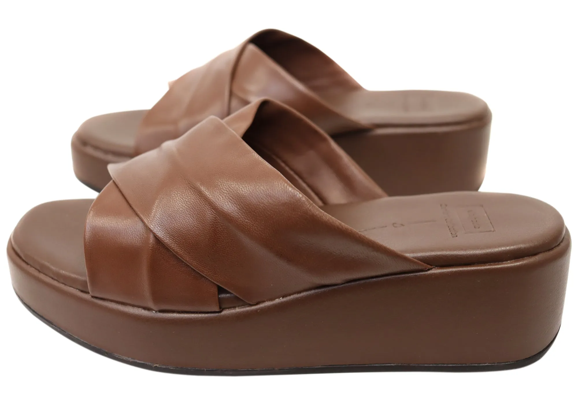Via Paula Ginza Sandales Plateforme en Cuir Brésilien pour Femmes Via Paula Chaussures
