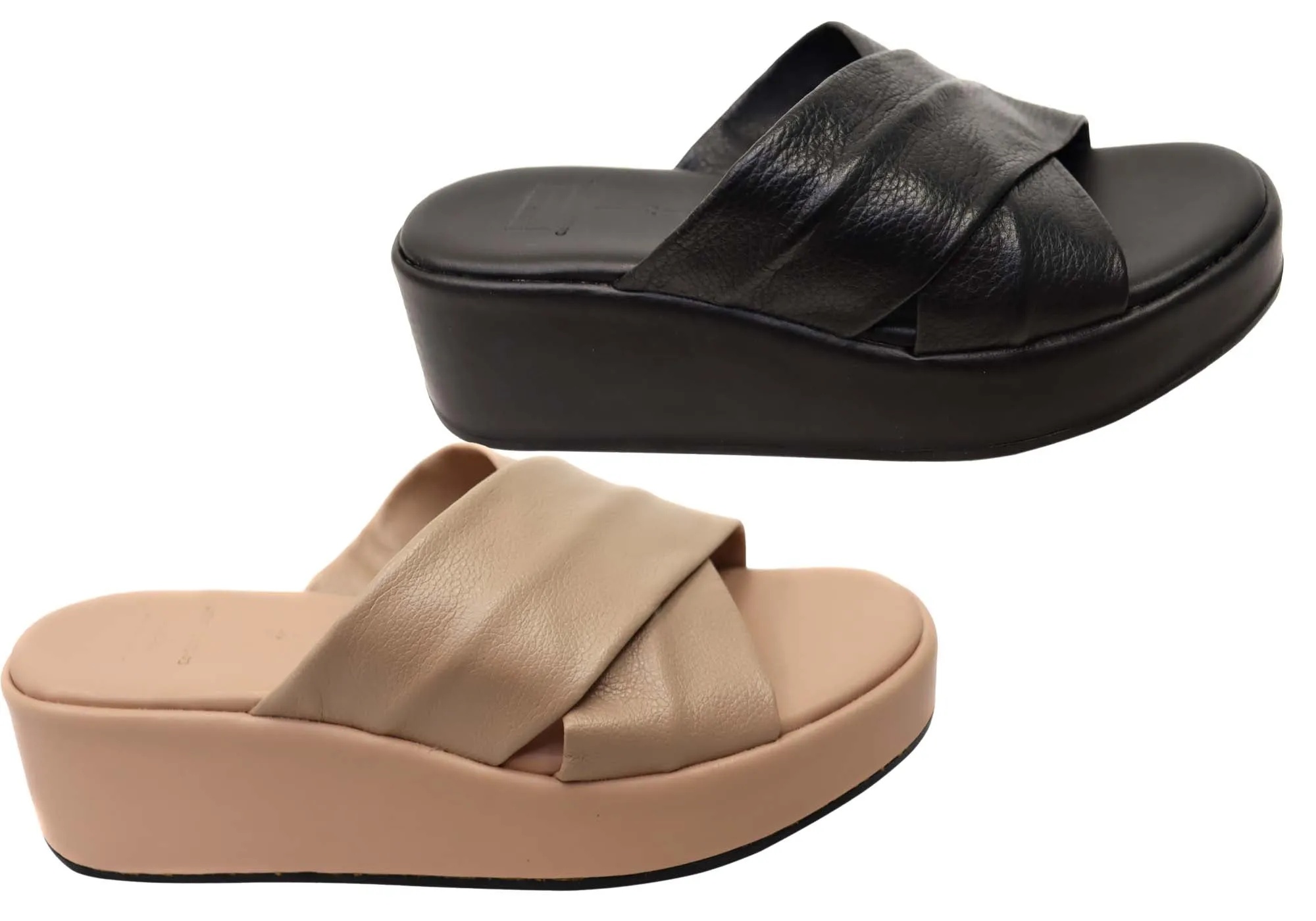 Via Paula Ginza Sandales Plateforme en Cuir Brésilien pour Femmes Via Paula Chaussures