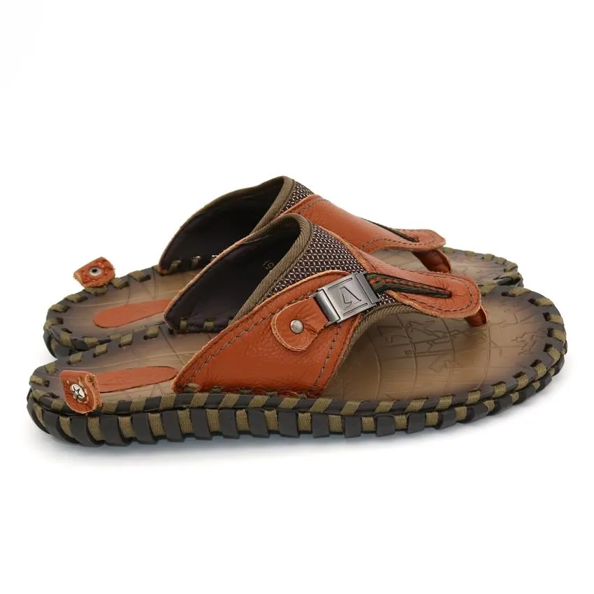 West Louis™ Pantoufles en Cuir Véritable de Vache Faites à la Main