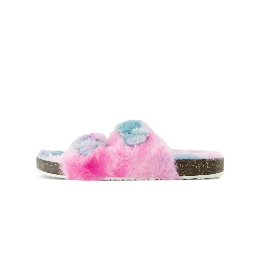 Sandales à double boucle en fourrure pour femmes (FLF6069WGN)