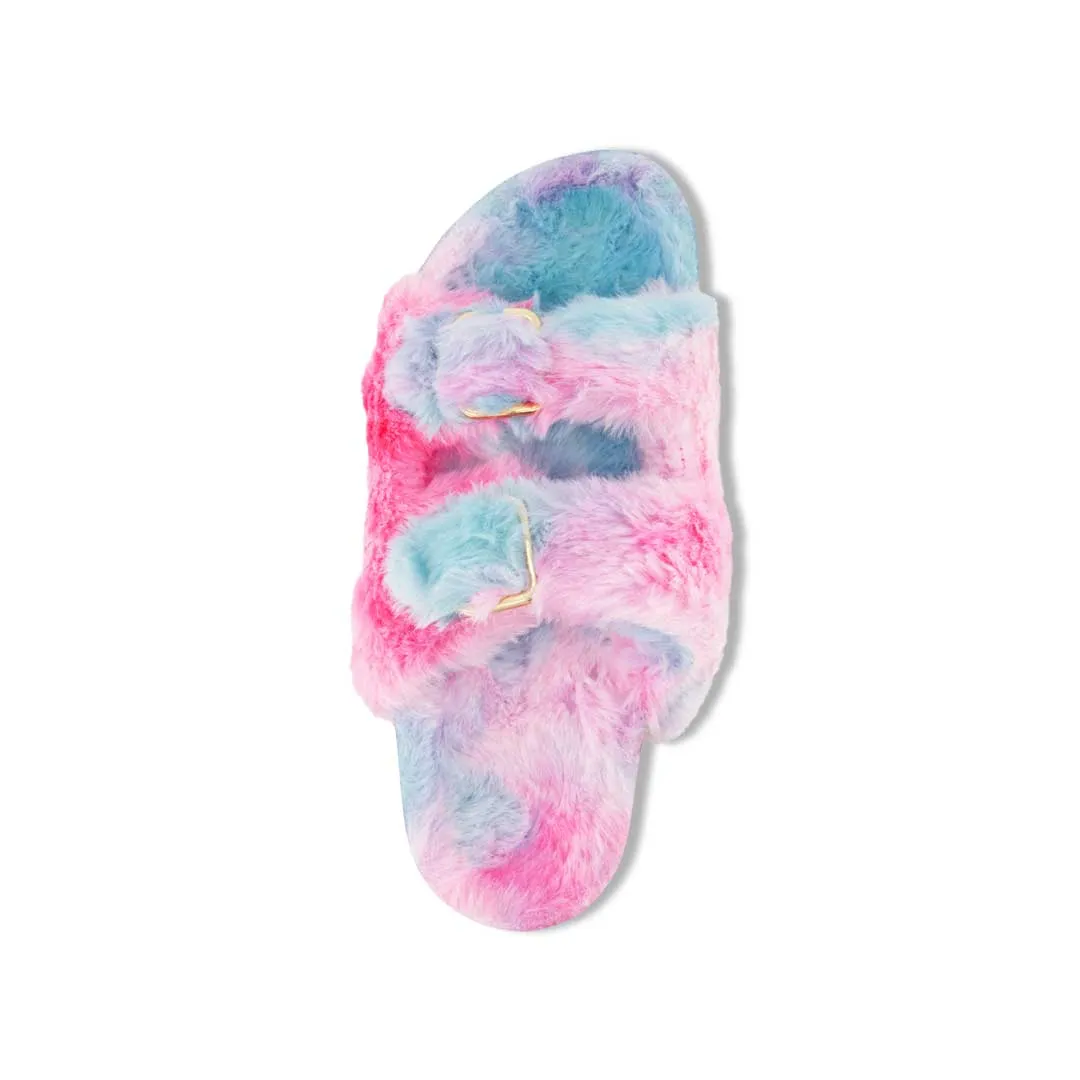 Sandales à double boucle en fourrure pour femmes (FLF6069WGN)