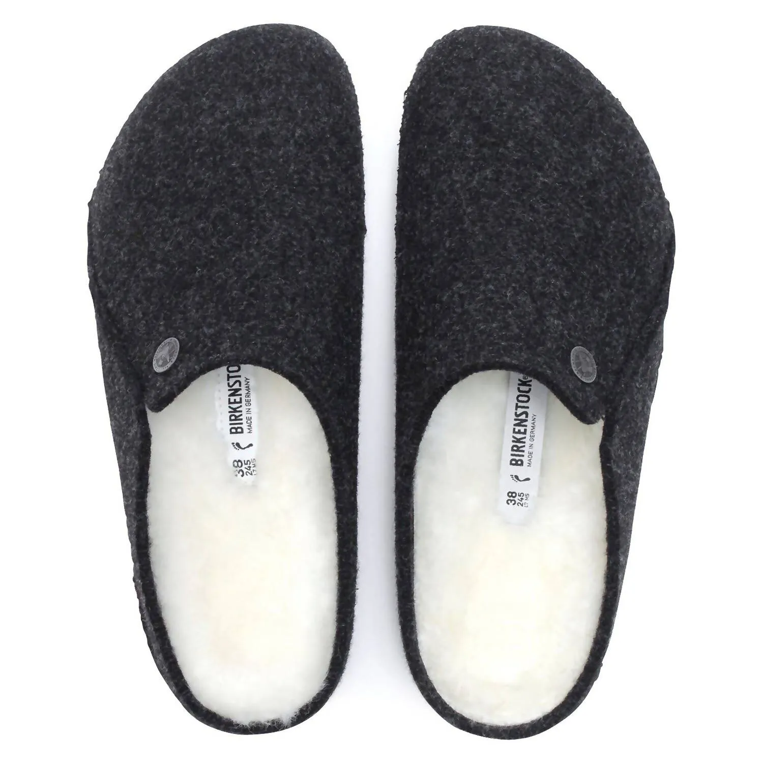 Pantoufle en peau de mouton Zermatt pour femme en anthracite