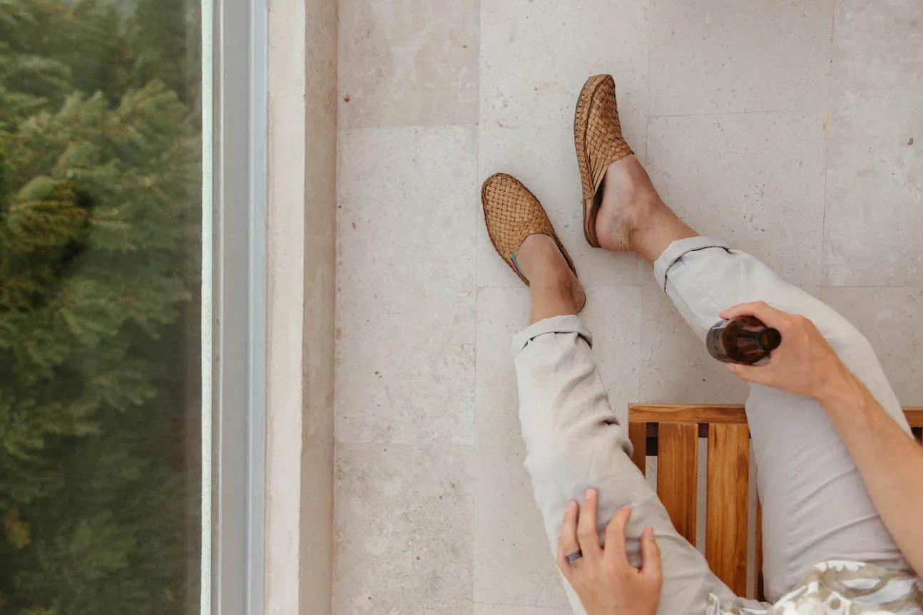 Chausson Woven City en Miel   Rayures