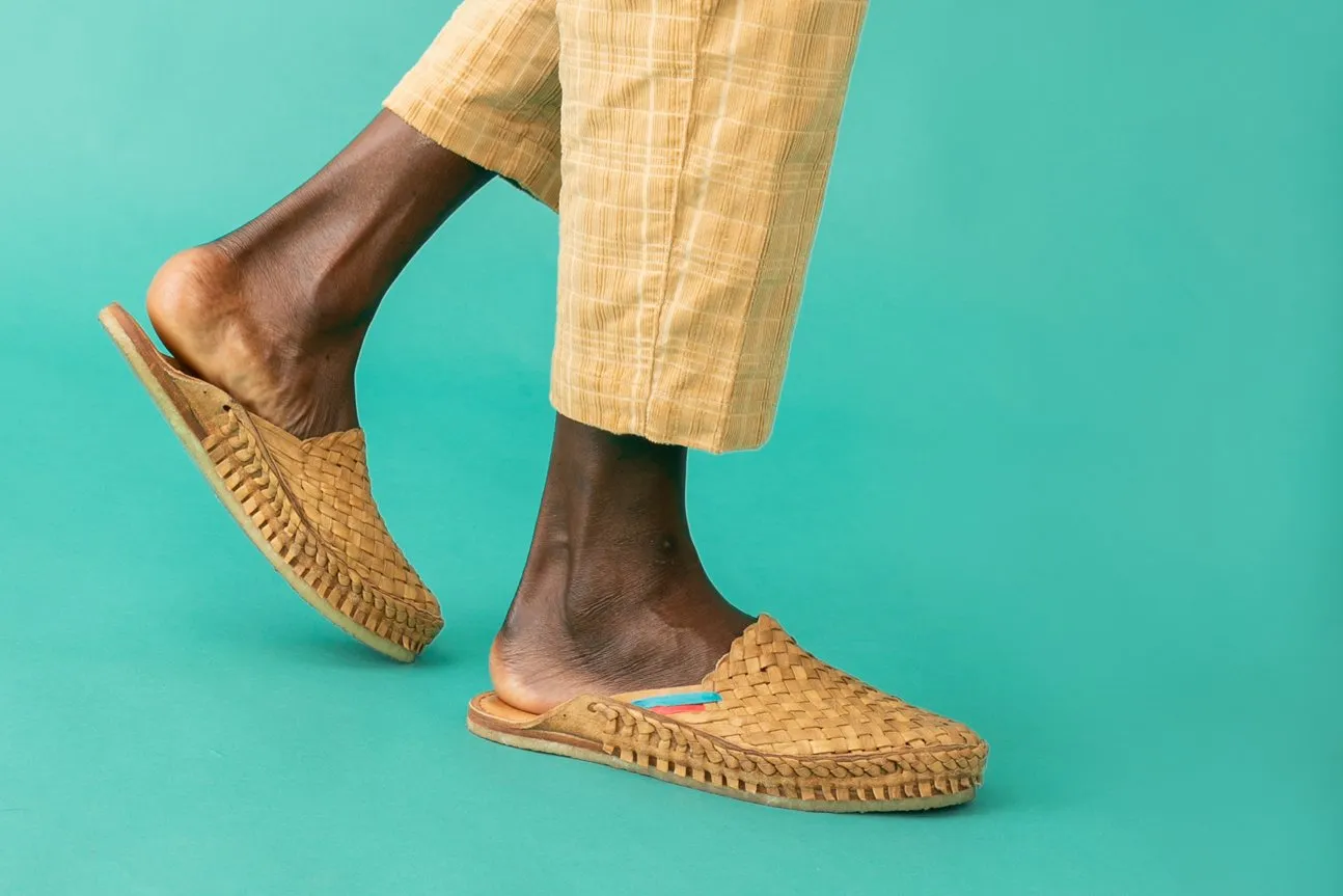 Chausson Woven City en Miel   Rayures