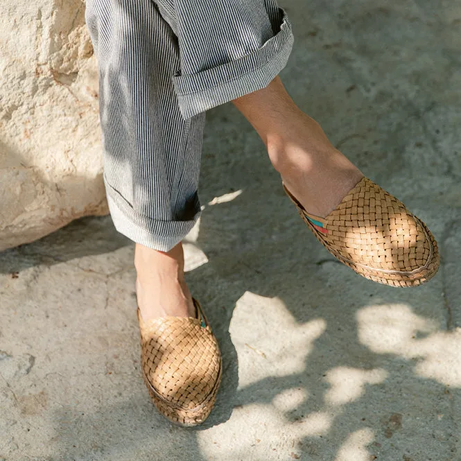 Chausson Woven City en Miel   Rayures
